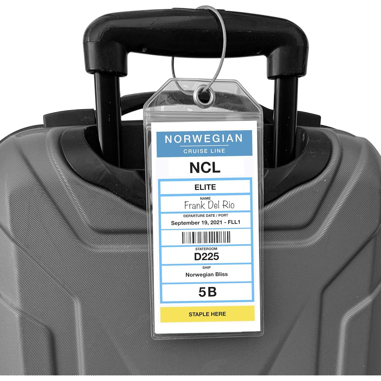 Soporte para Etiquetas de Equipaje Cruise On NCL - Paquete de 4