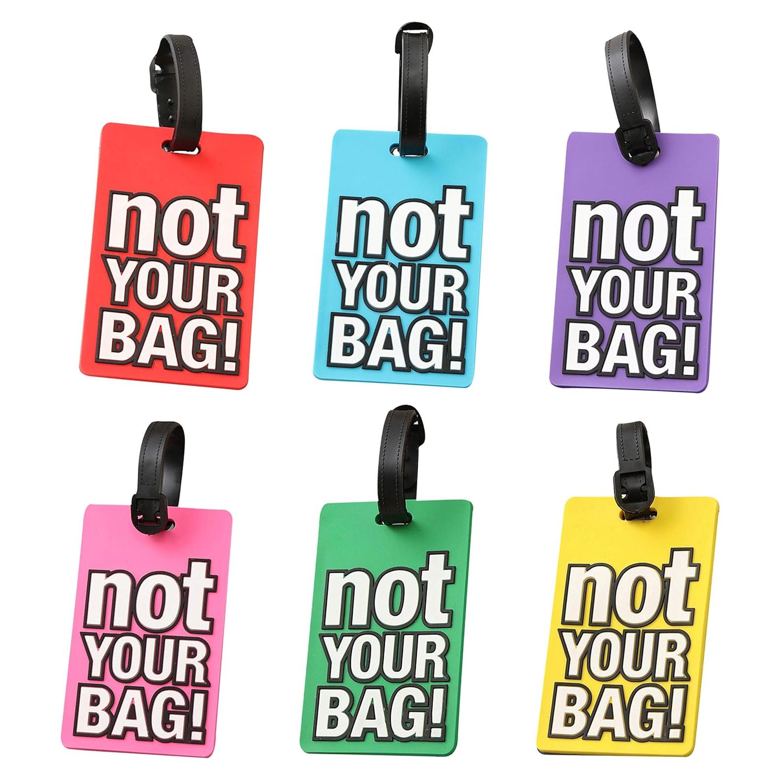 6 Etiquetas de Equipaje Brillantes OVOV - Silicona Duradera