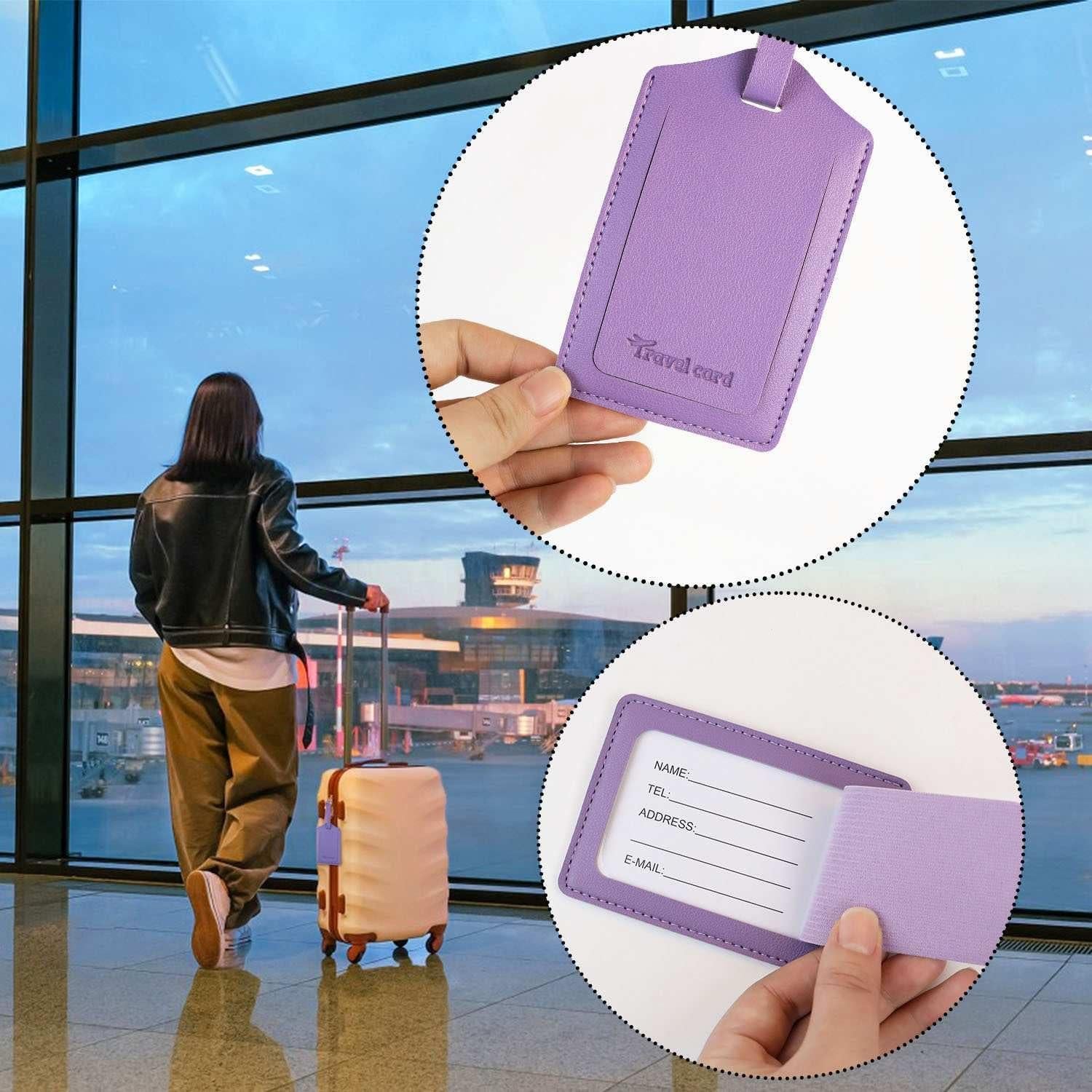 2 Etiquetas de Equipaje de Cuero TKYPZY con Protección Privacidad