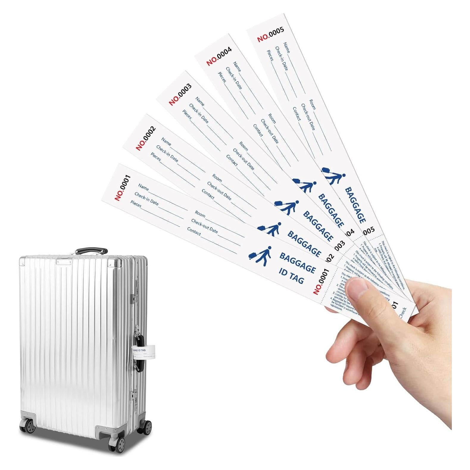 1000 Etiquetas de Papel para Equipaje DOSTATNI Blancas 3.3x25.9cm