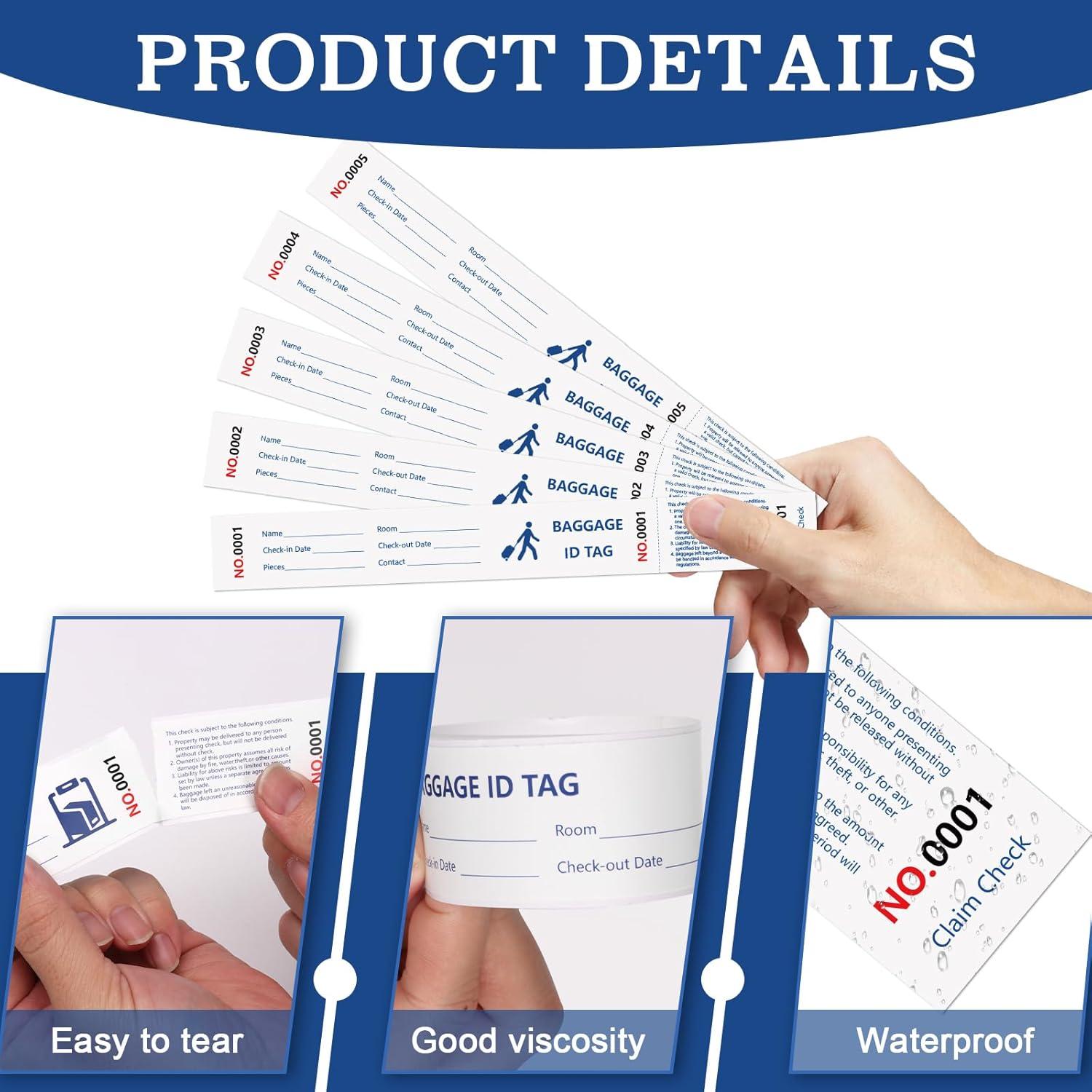 1000 Etiquetas de Papel para Equipaje DOSTATNI Blancas 3.3x25.9cm