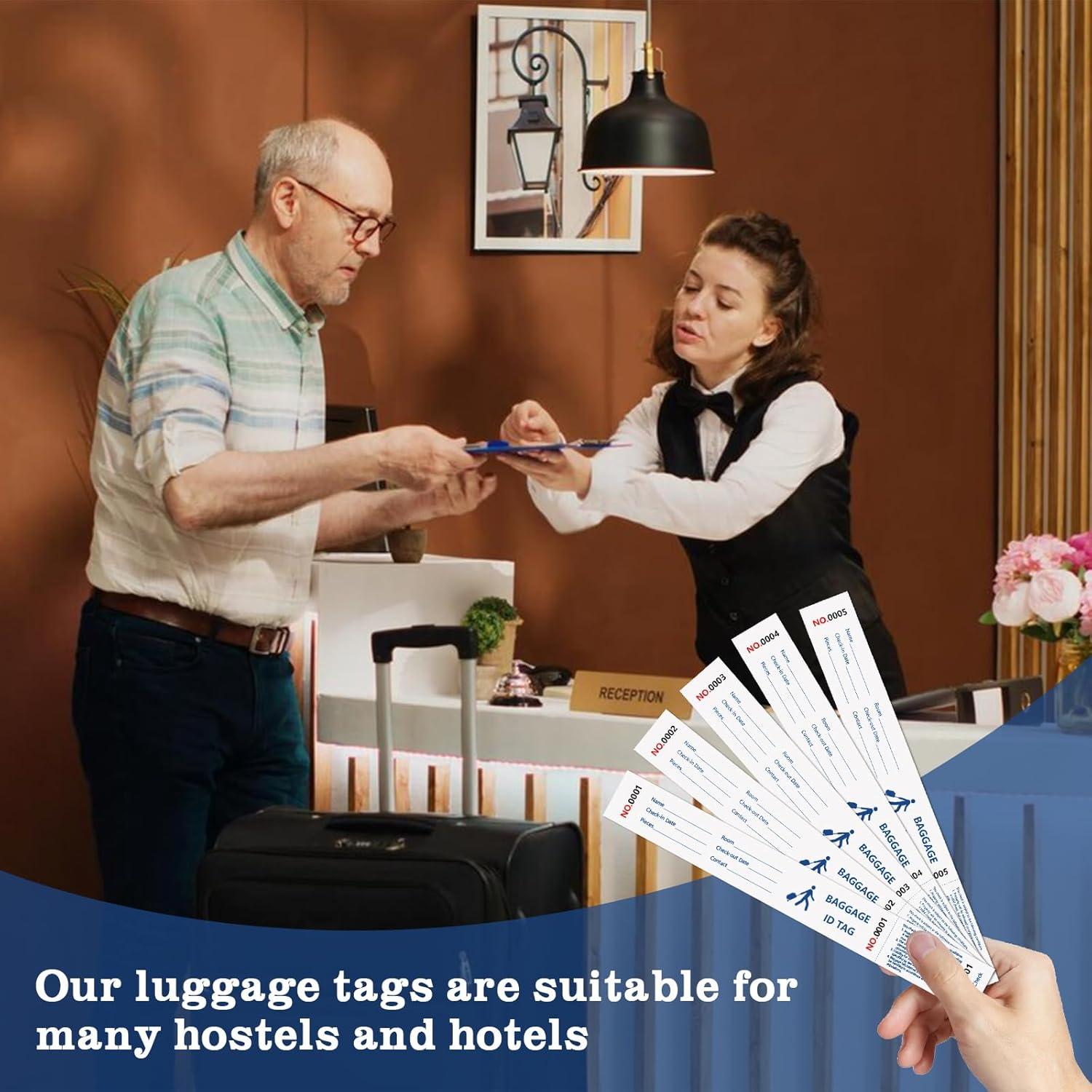 1000 Etiquetas de Papel para Equipaje DOSTATNI Blancas 3.3x25.9cm