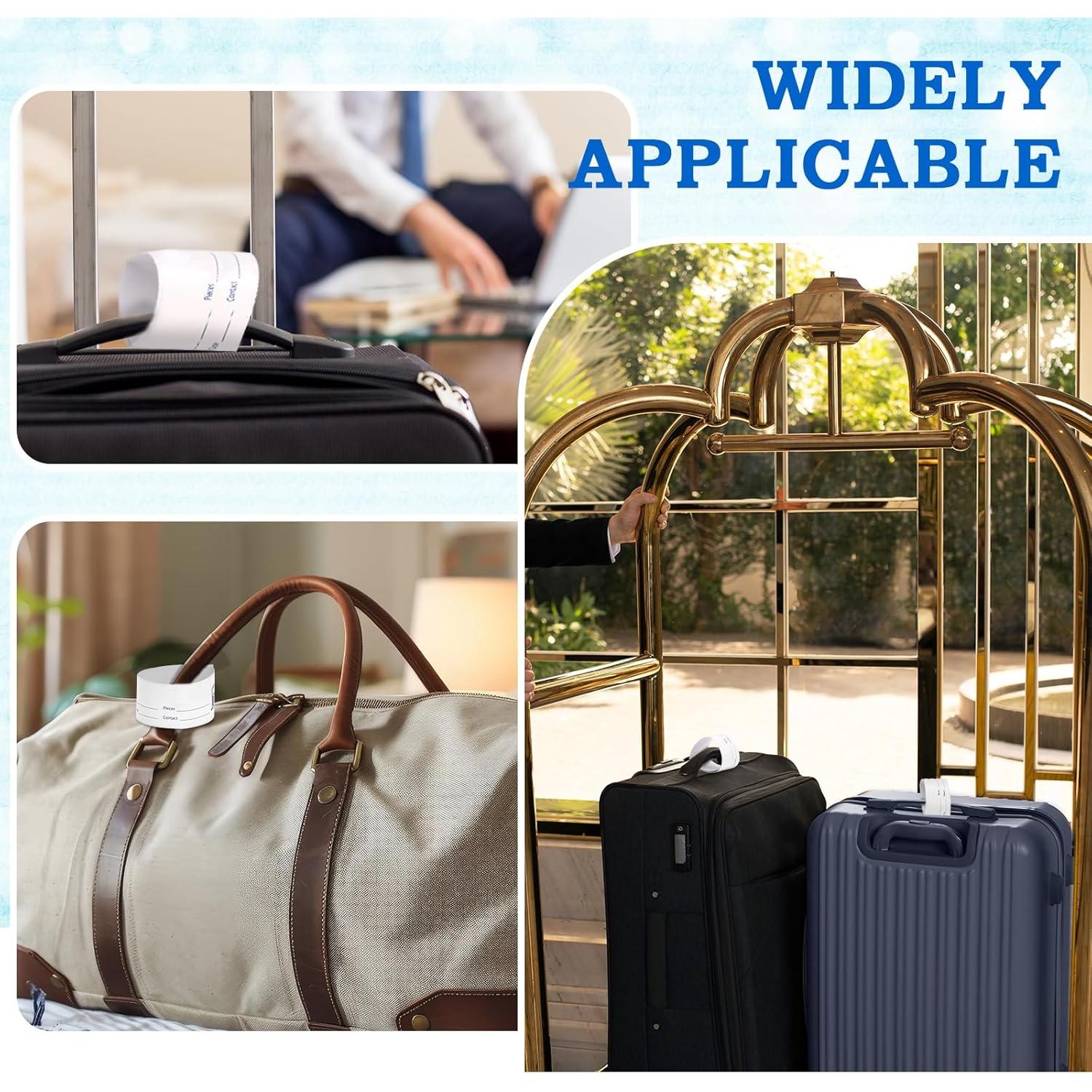 1000 Etiquetas de Papel para Equipaje DOSTATNI Blancas 3.3x25.9cm