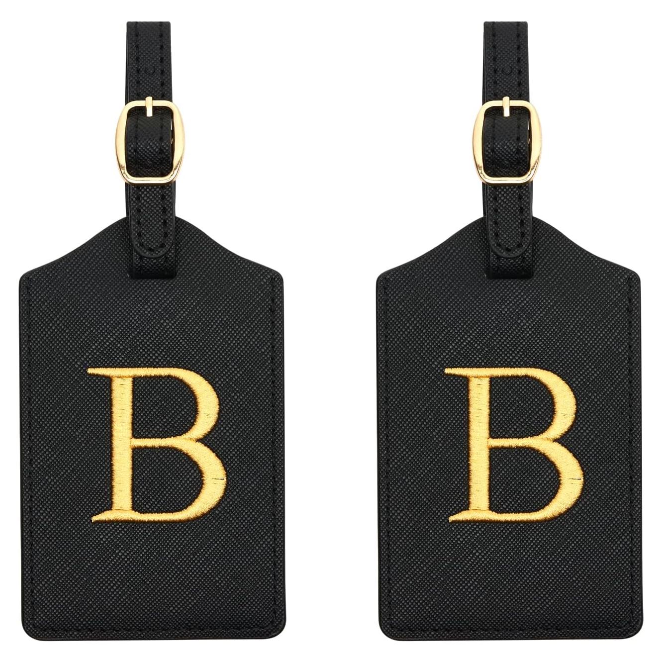 Etiquetas de Equipaje Bordadas Choieo 2 Pcs Negro