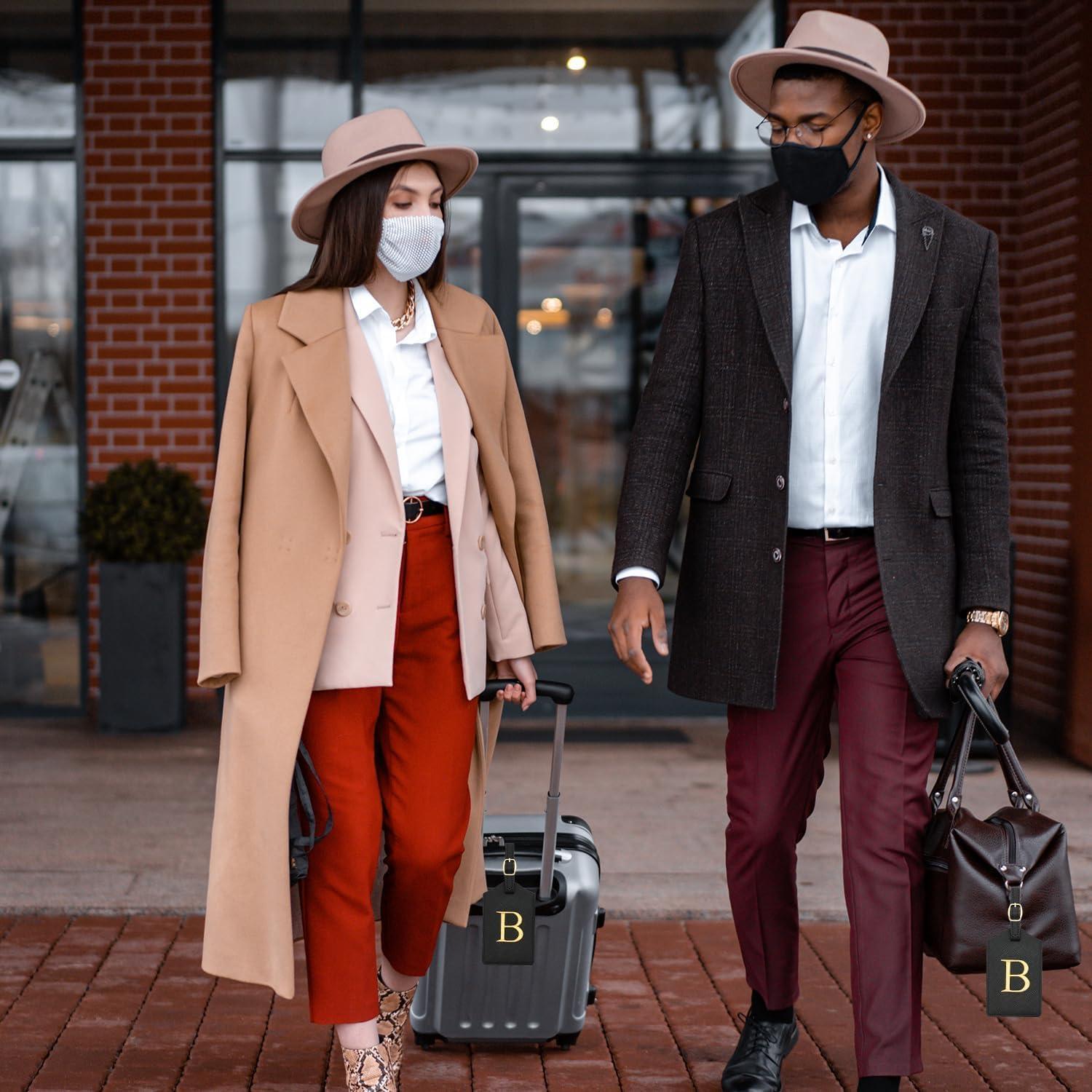 Etiquetas de Equipaje Bordadas Choieo 2 Pcs Negro