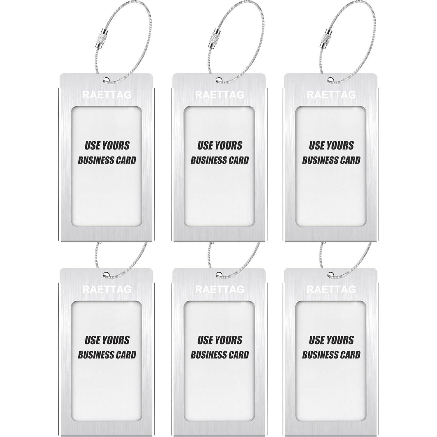 Etiquetas de Equipaje WeBravery Plateadas - Paquete de 6