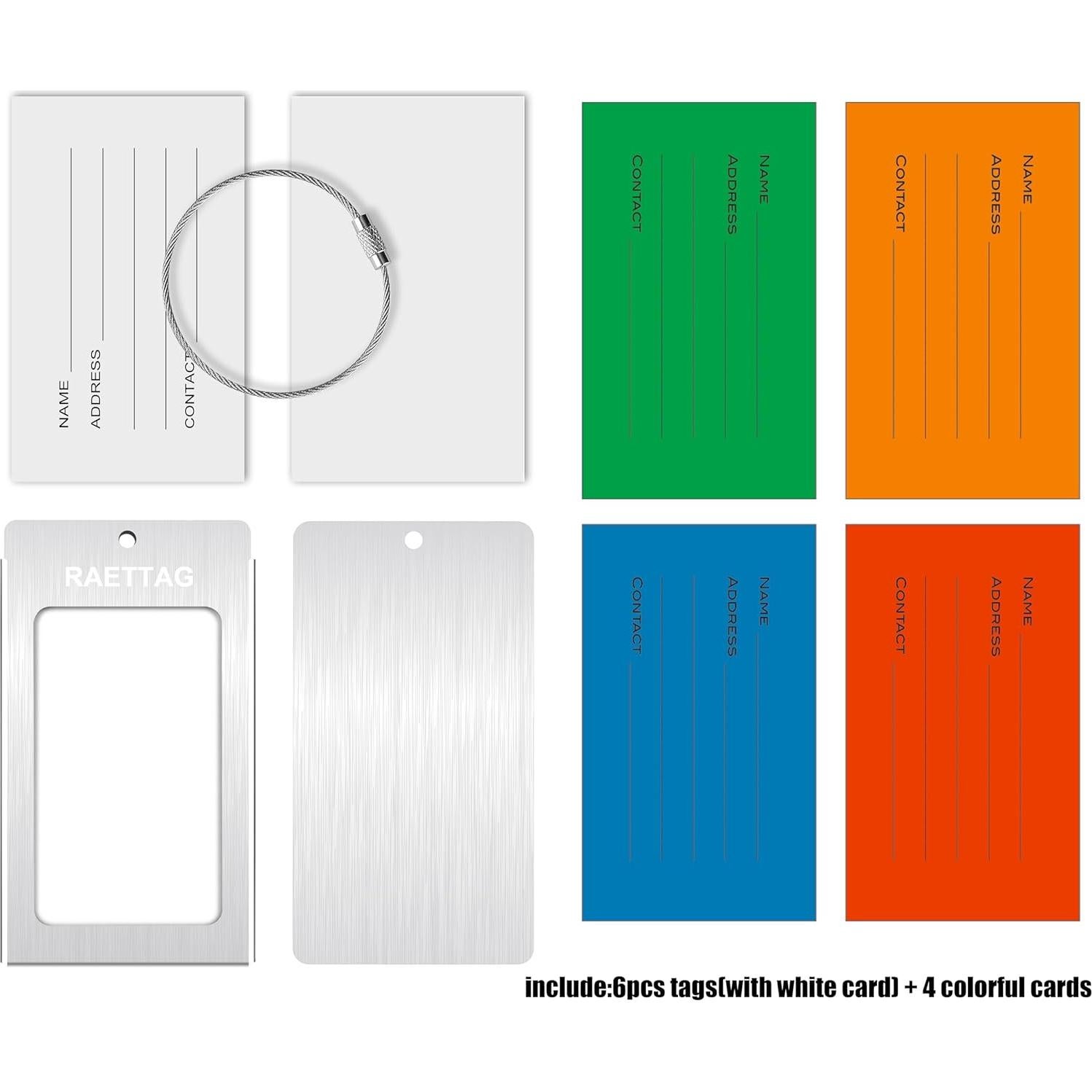 Etiquetas de Equipaje WeBravery Plateadas - Paquete de 6