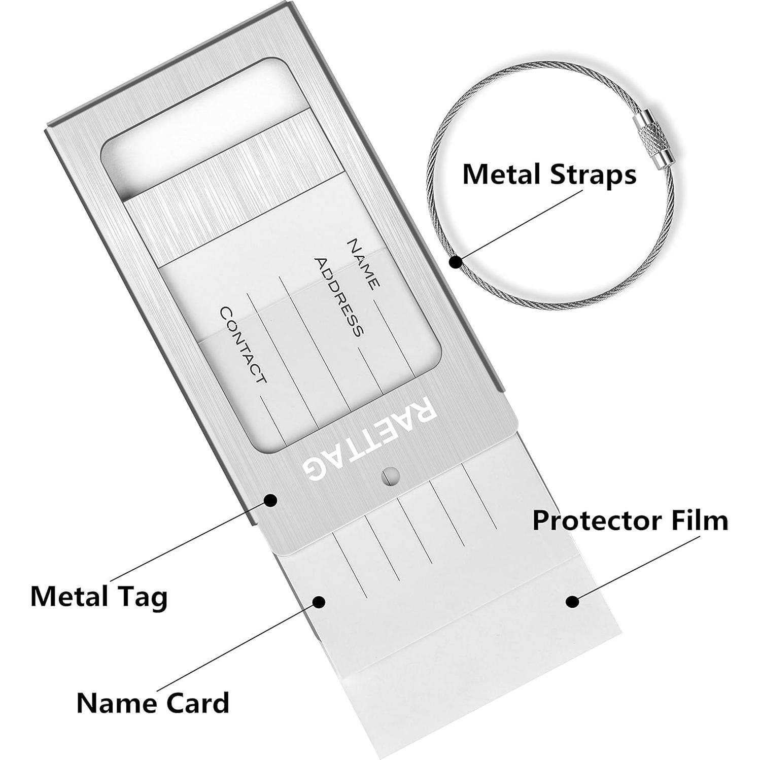 Etiquetas de Equipaje WeBravery Plateadas - Paquete de 6