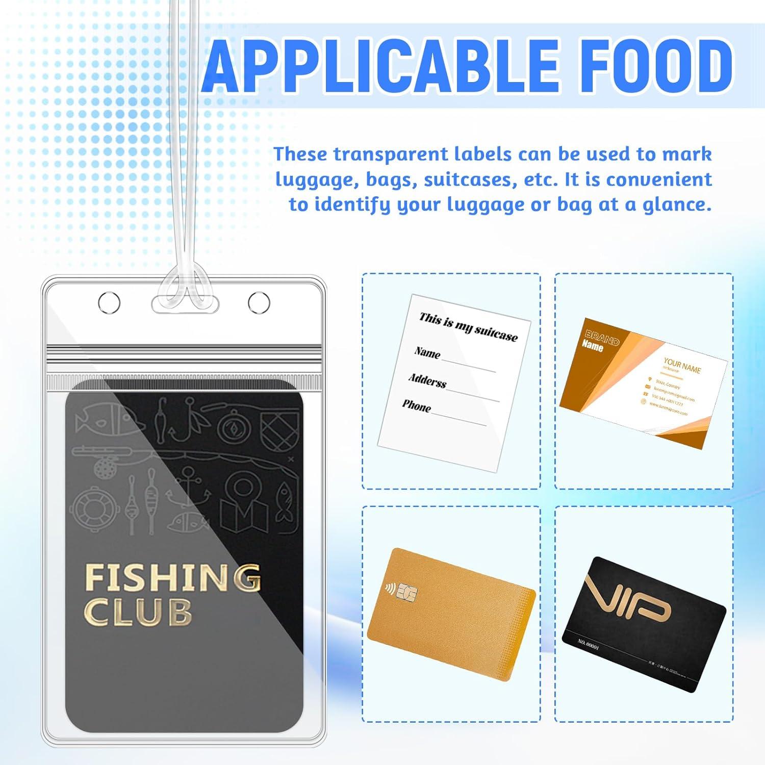 50 Etiquetas de Equipaje Transparentes Butterfunny 11.5x6cm