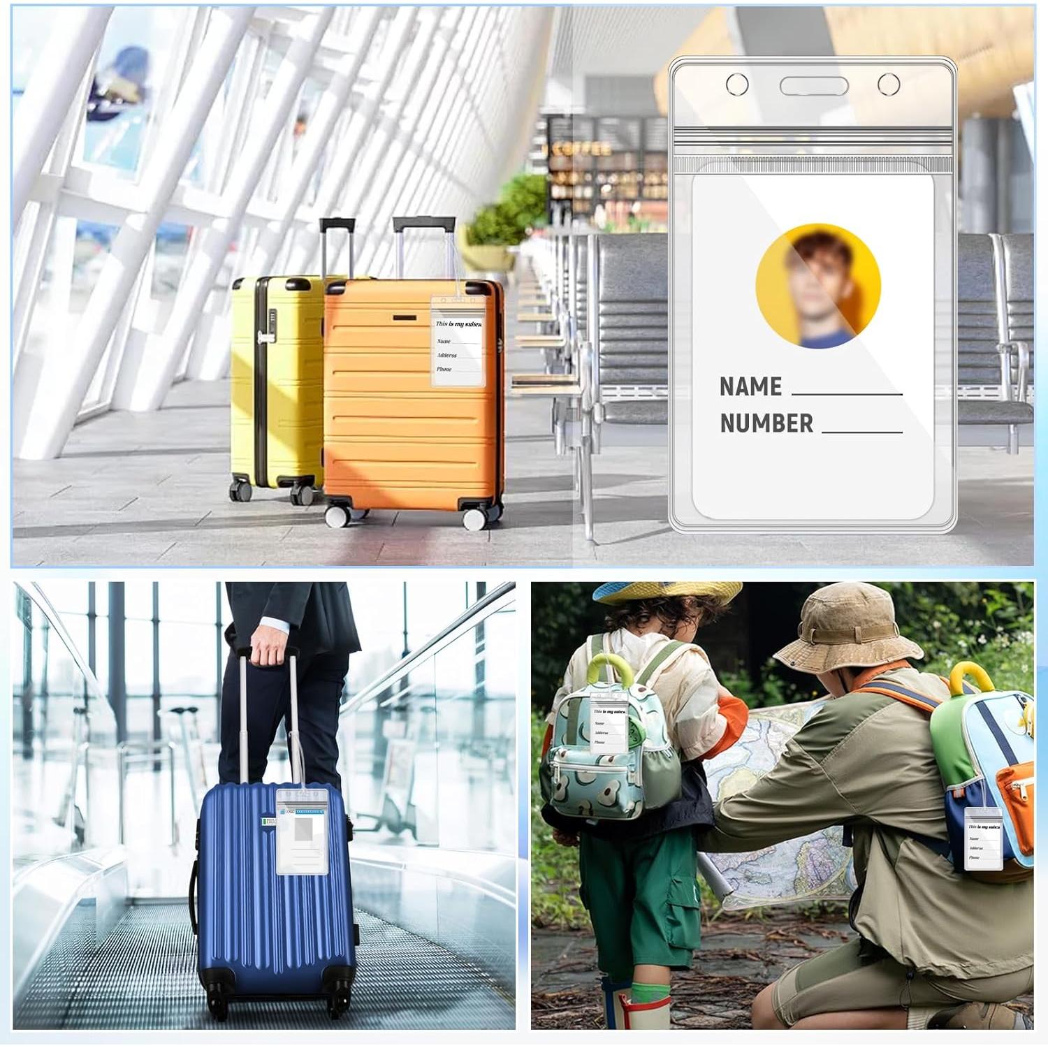 50 Etiquetas de Equipaje Transparentes Butterfunny 11.5x6cm