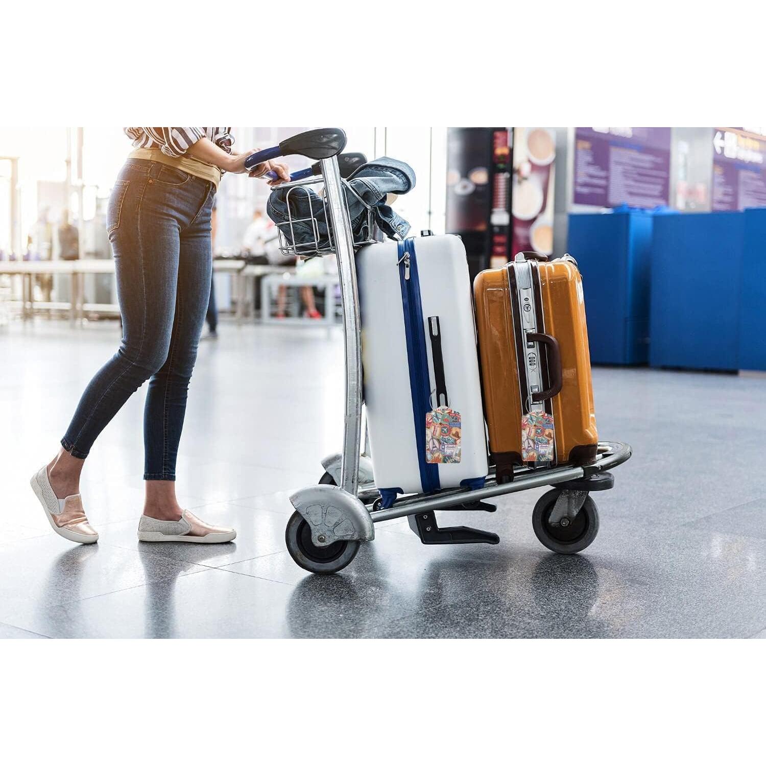 Etiquetas de Equipaje GAMSJM 2 PCS Cuero Sello de Viaje