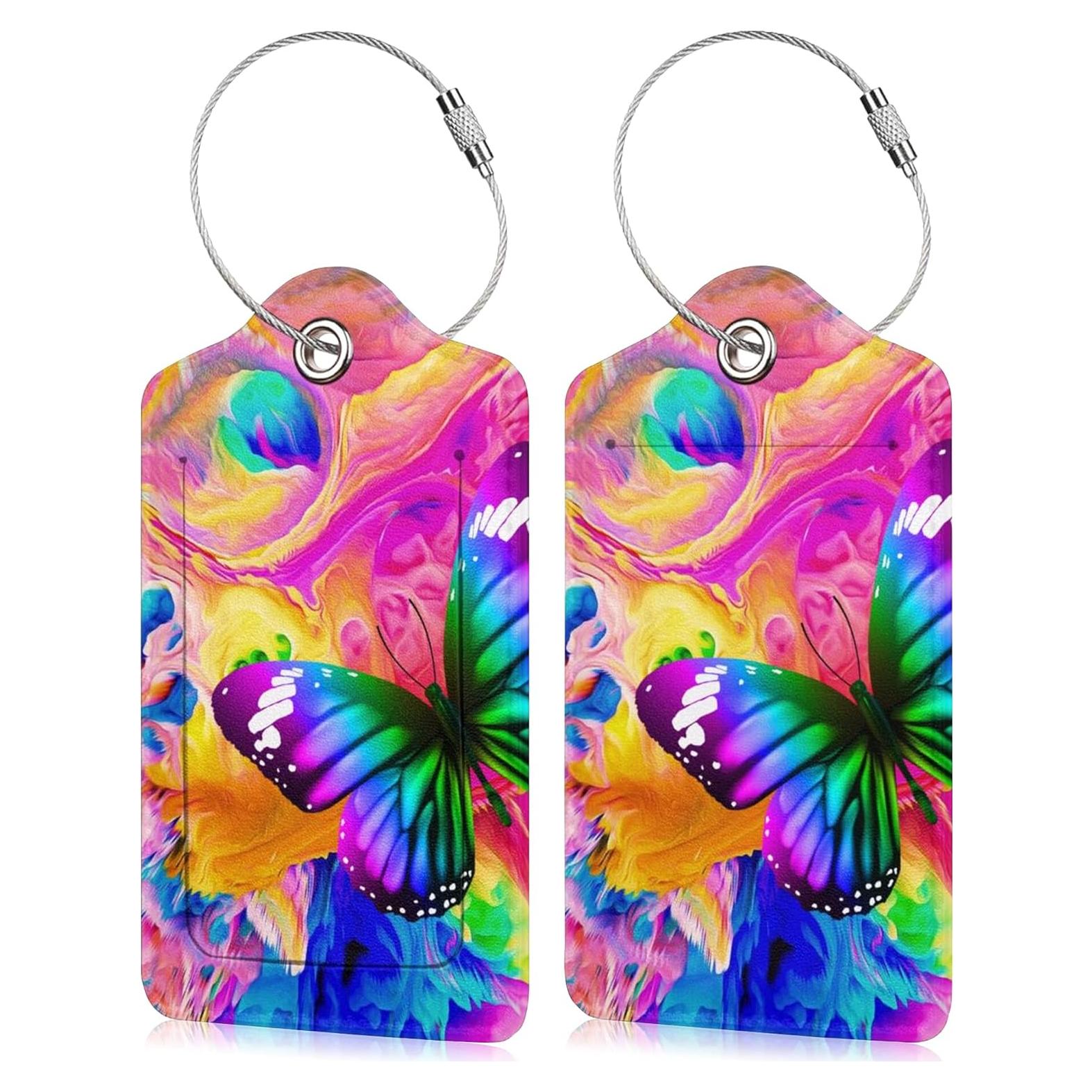 Etiquetas de Equipaje de Cuero BUDAXCUST con Privacidad - Set de 2