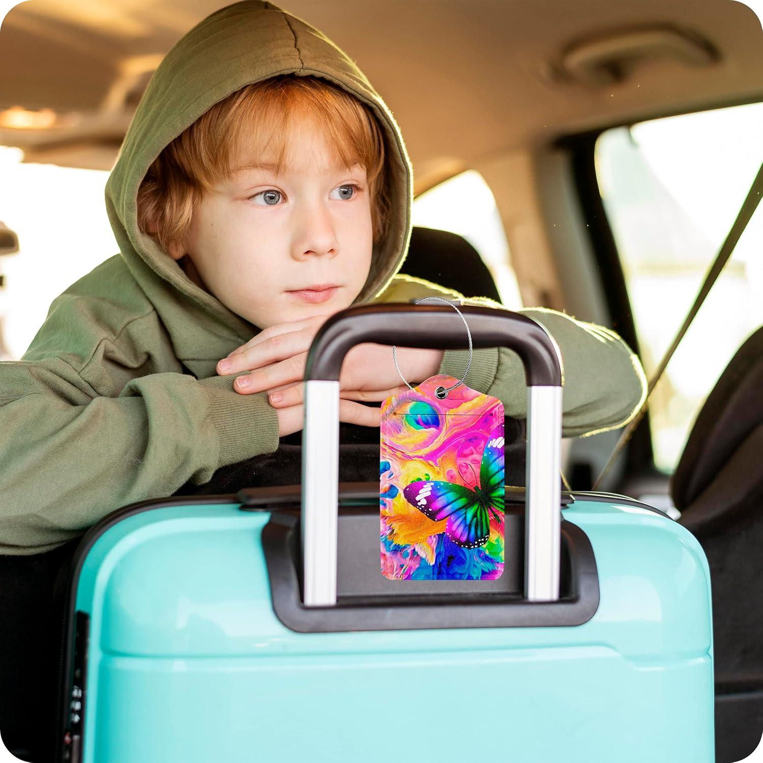 Etiquetas de Equipaje de Cuero BUDAXCUST con Privacidad - Set de 2