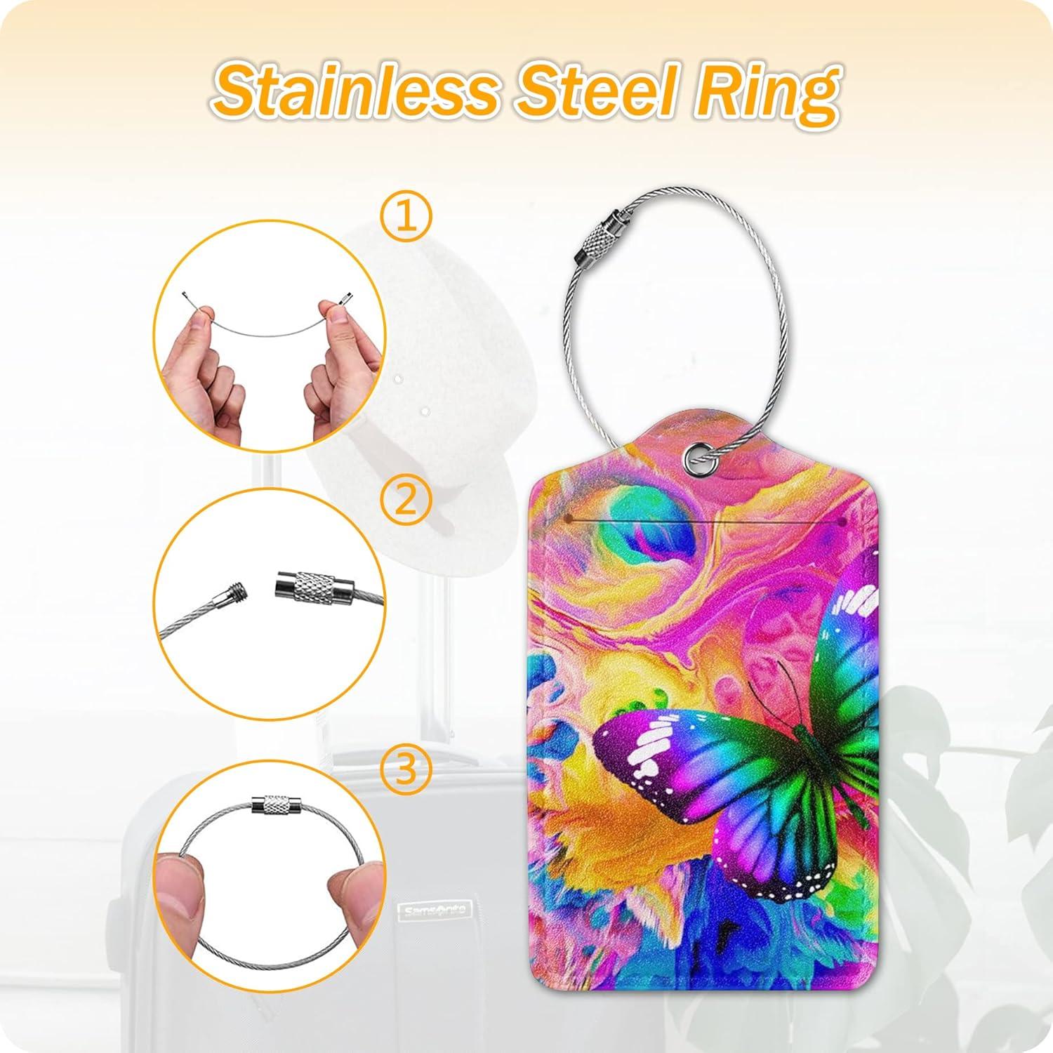 Etiquetas de Equipaje de Cuero BUDAXCUST con Privacidad - Set de 2