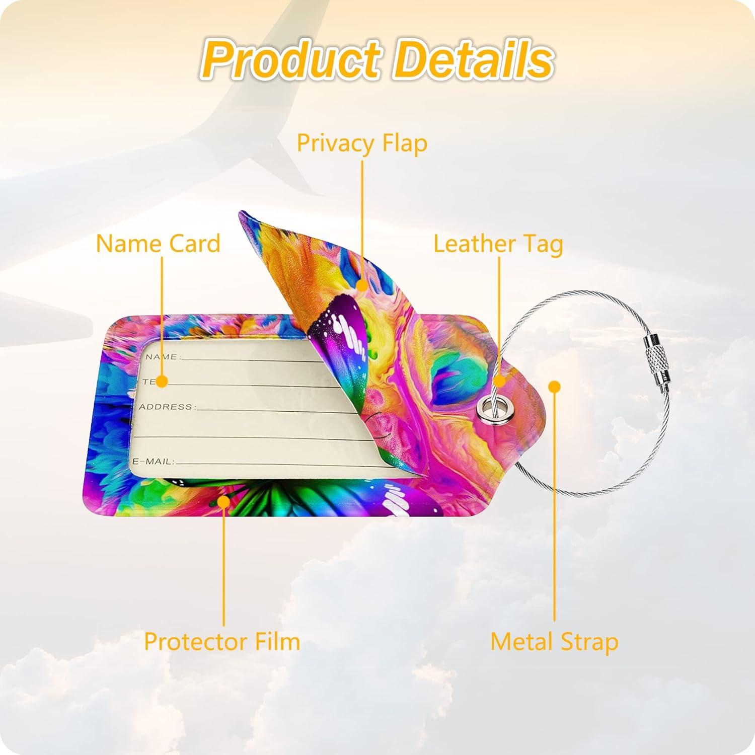 Etiquetas de Equipaje de Cuero BUDAXCUST con Privacidad - Set de 2