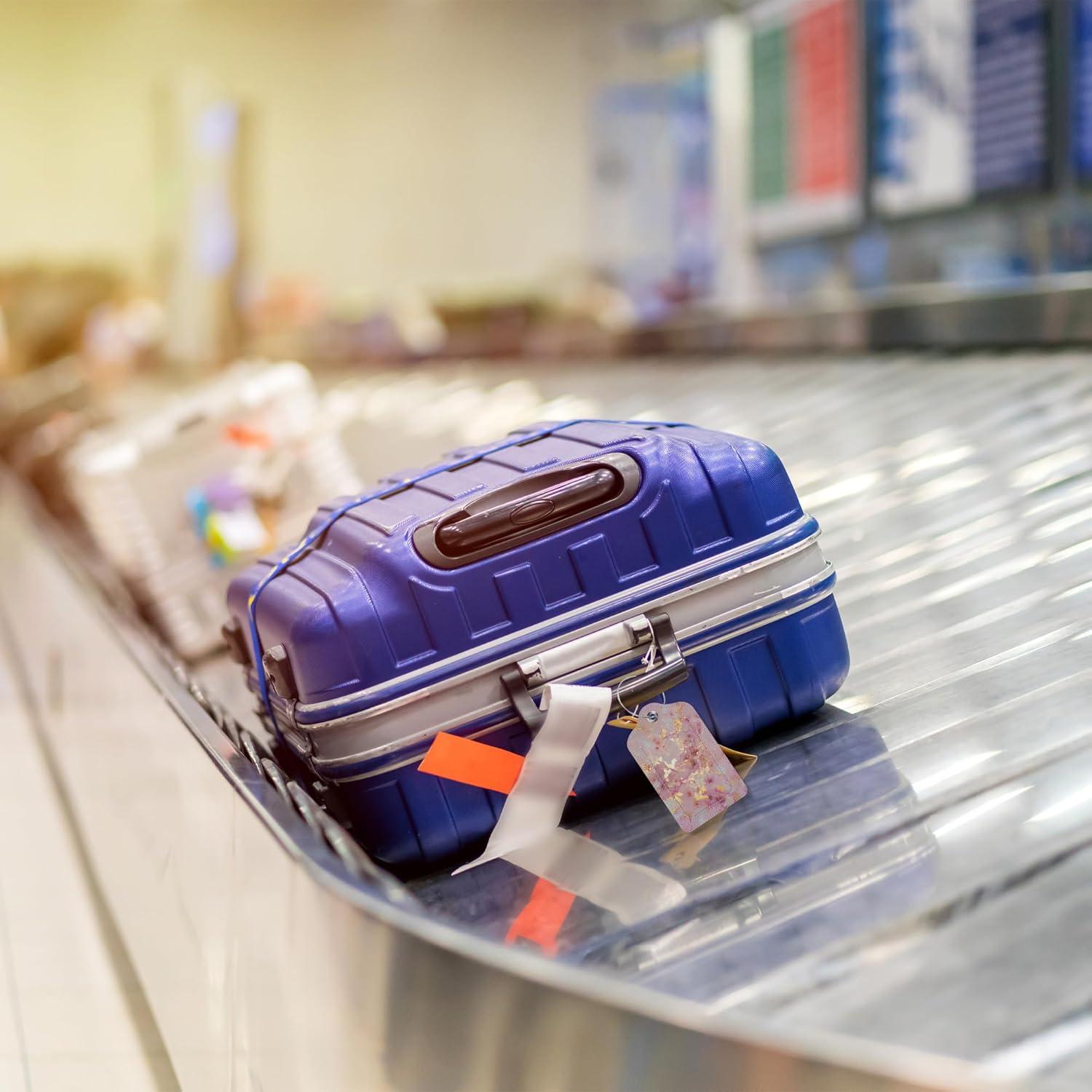 Etiqueta de Equipaje MSEAANBK Cuero PU Mármol Rosa Oro 2PCS