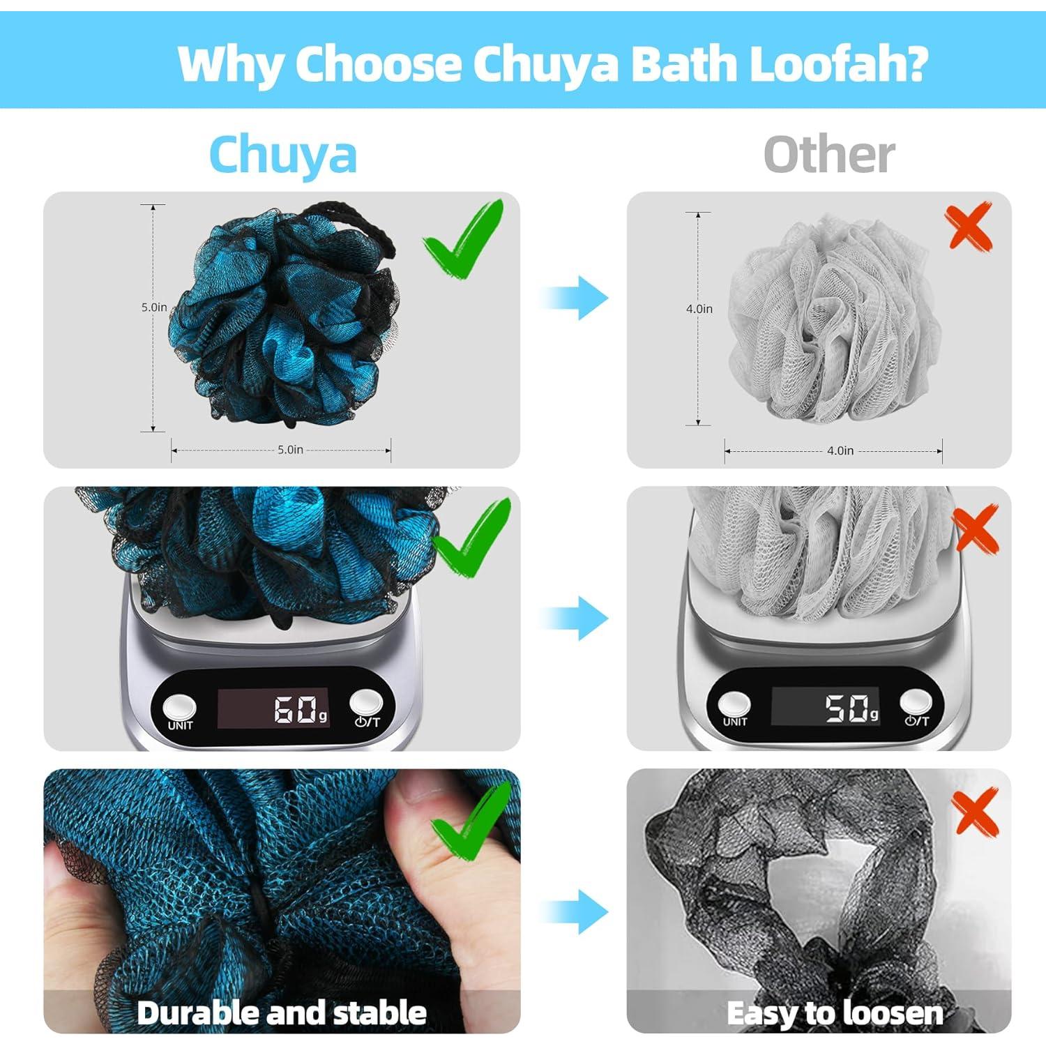 Esponjas de Lufa de Baño Chuya 60g - 4 Piezas para Ducha