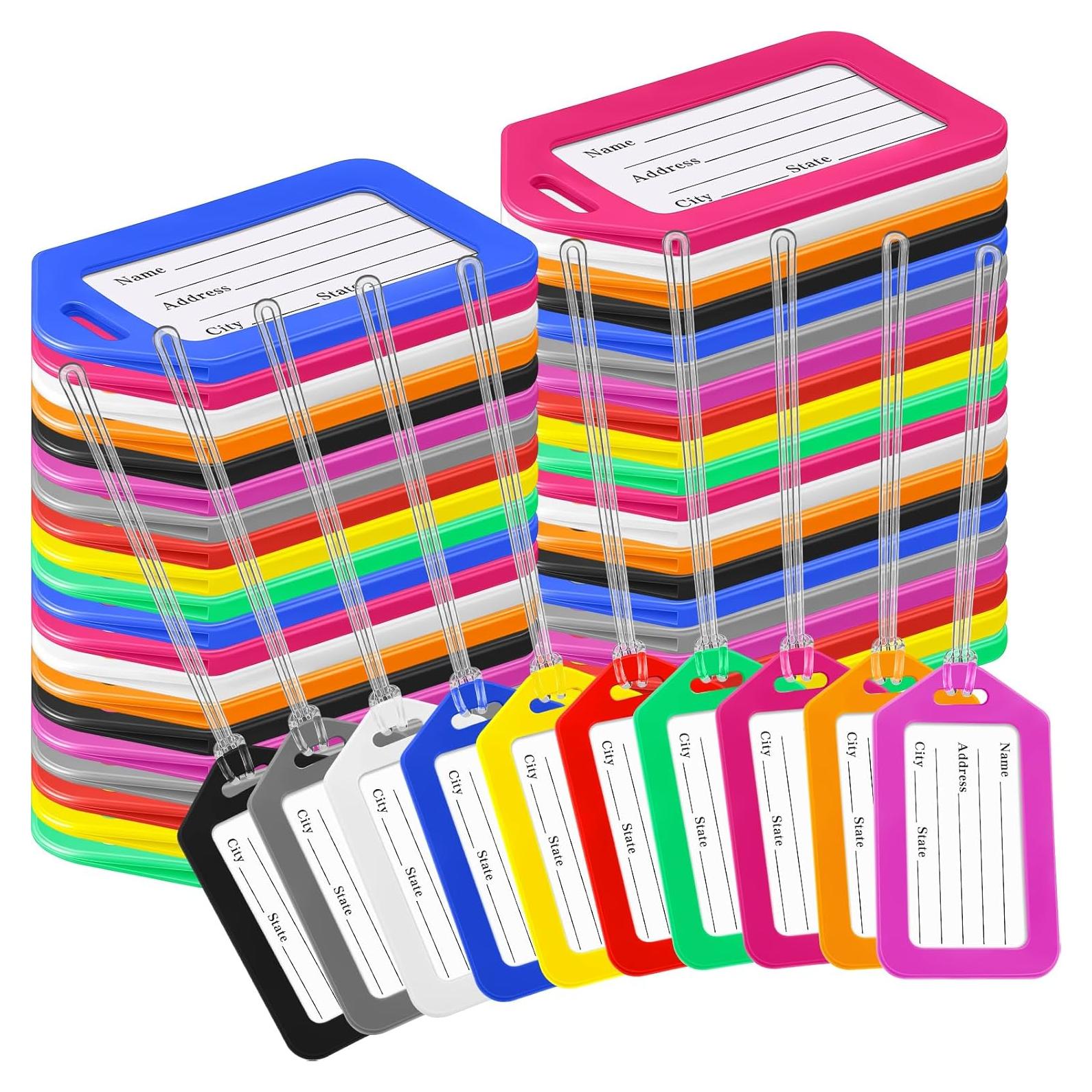 200 Etiquetas de Equipaje de Plástico Kigeli con Cuerda PVC