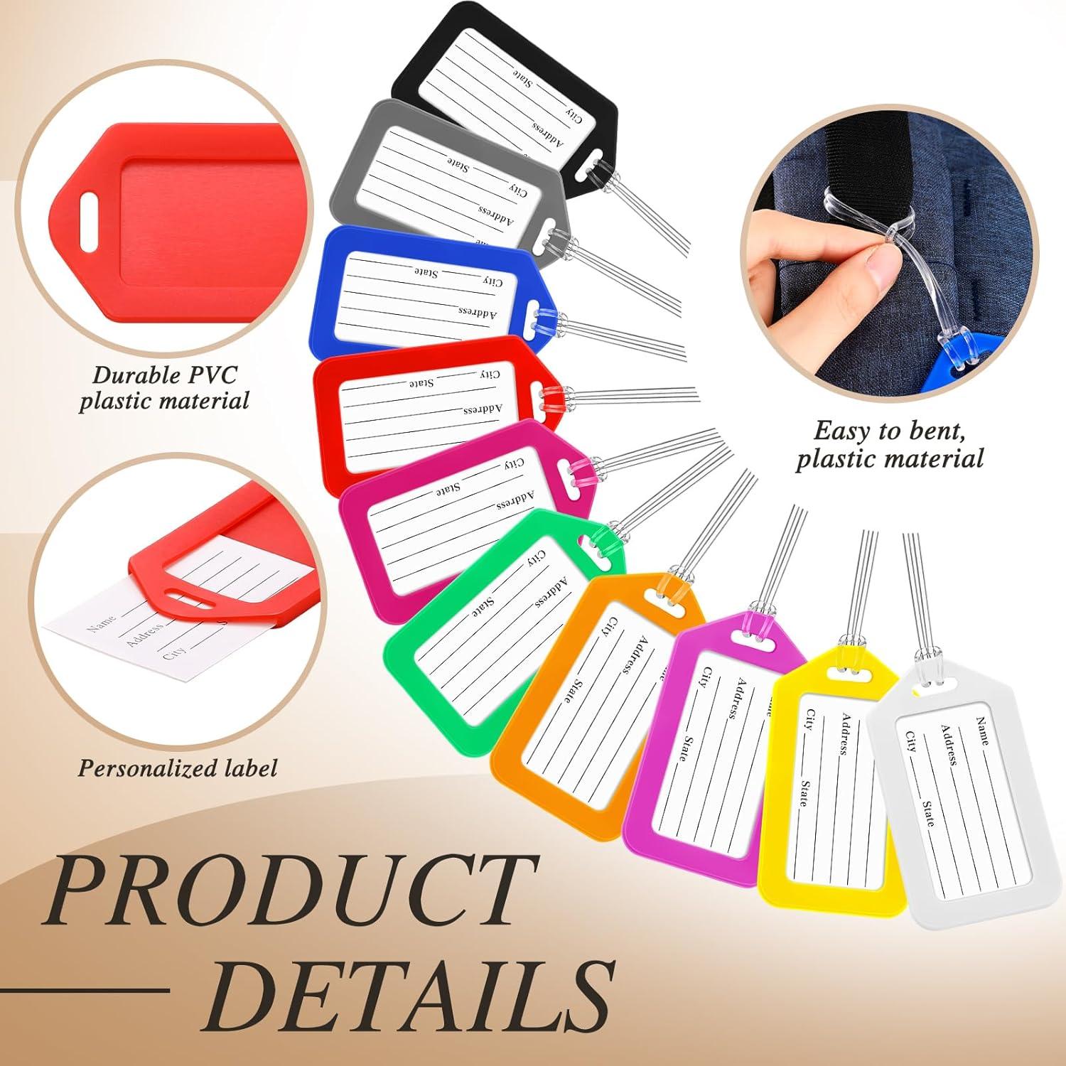 200 Etiquetas de Equipaje de Plástico Kigeli con Cuerda PVC