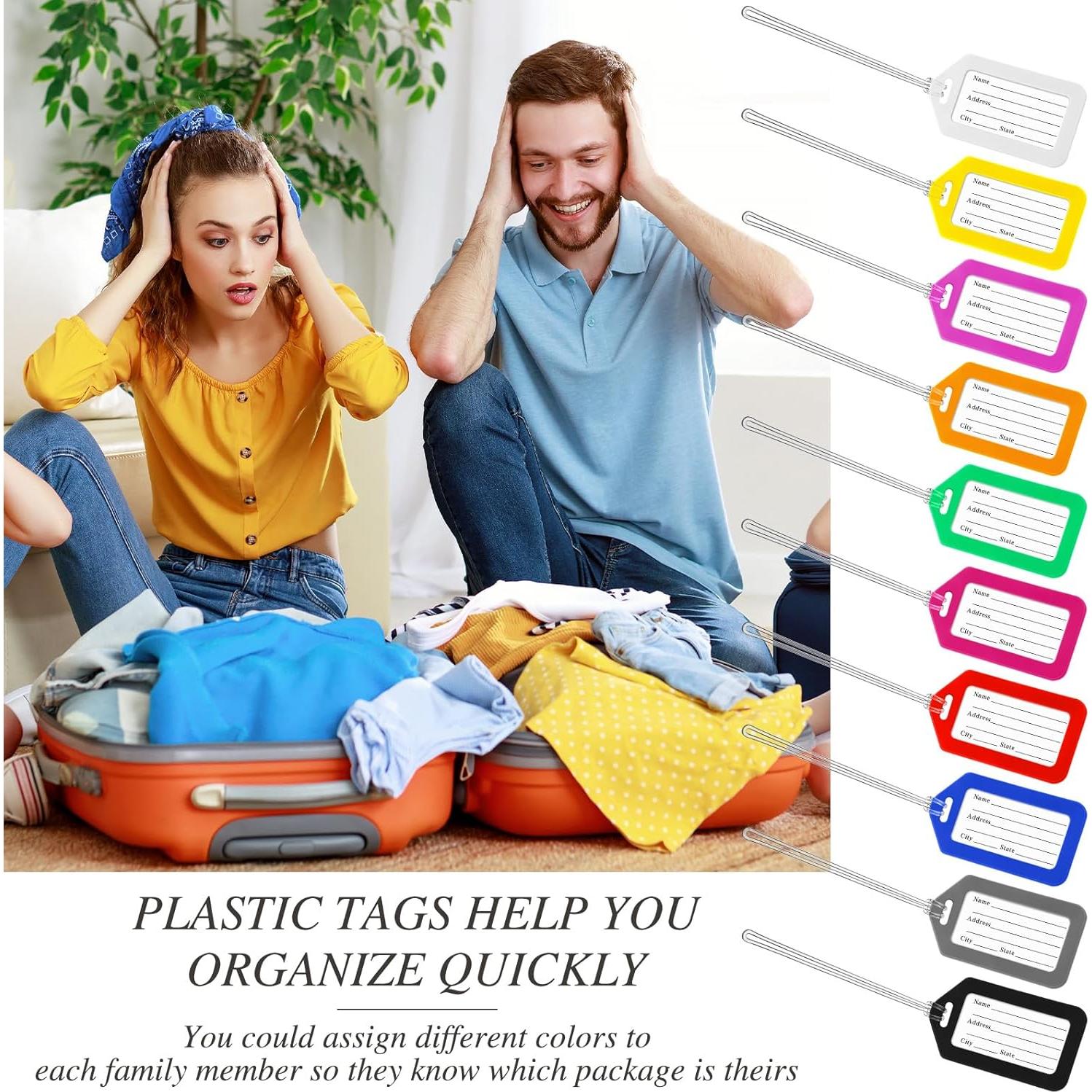 200 Etiquetas de Equipaje de Plástico Kigeli con Cuerda PVC