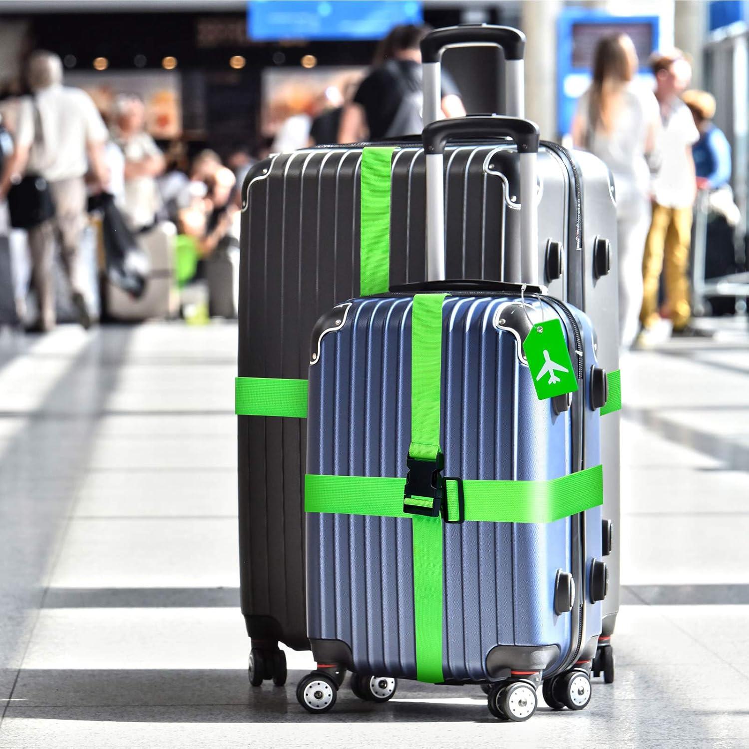 Set 8 Pcs Correas y Etiquetas de Equipaje Weewooday Verde