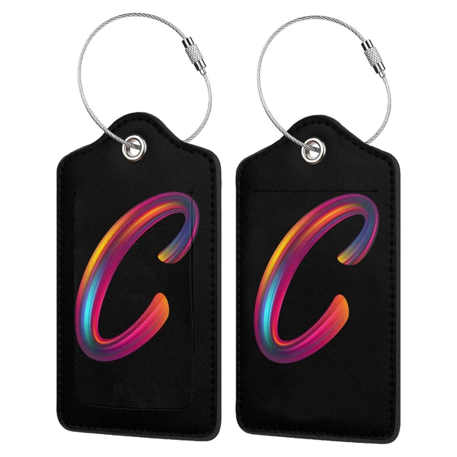 2 Etiquetas de Equipaje Iniciales Pazacon - Colorido y Duradero