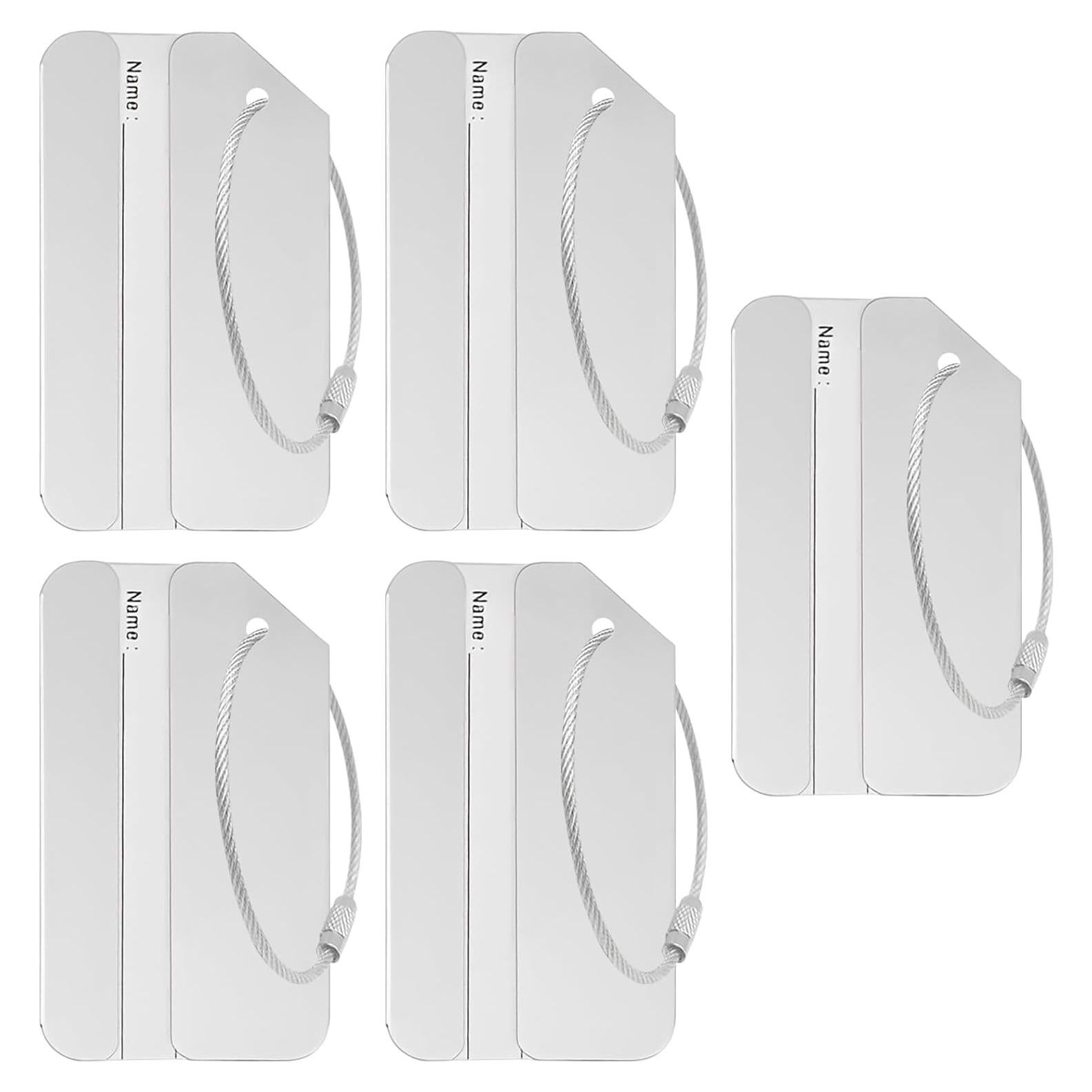 Etiquetas de Equipaje Tienyuu Aluminio Plateadas - 5 Pzas