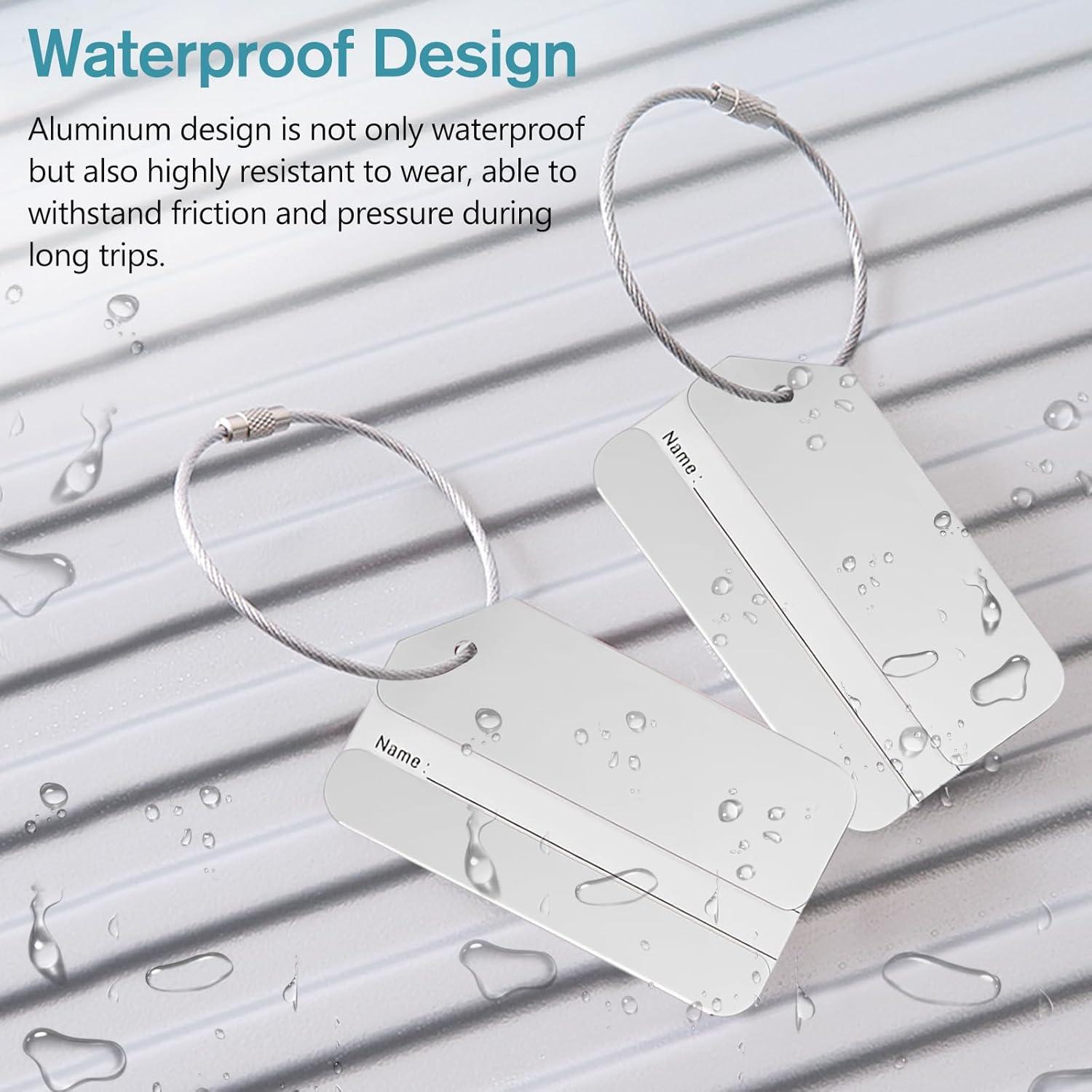 Etiquetas de Equipaje Tienyuu Aluminio Plateadas - 5 Pzas