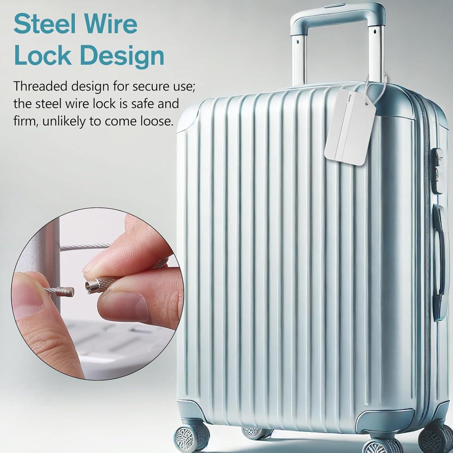 Etiquetas de Equipaje Tienyuu Aluminio Plateadas - 5 Pzas