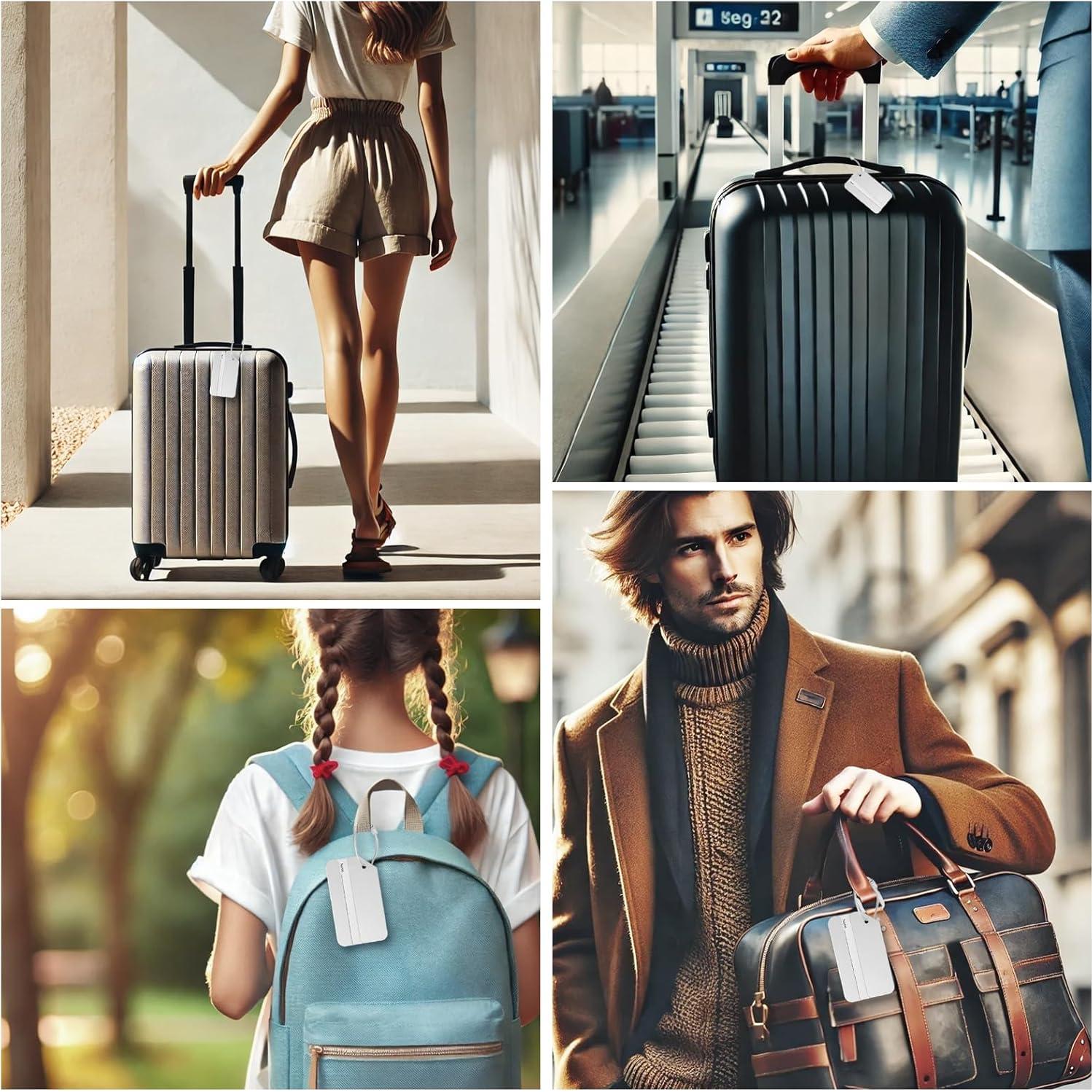 Etiquetas de Equipaje Tienyuu Aluminio Plateadas - 5 Pzas