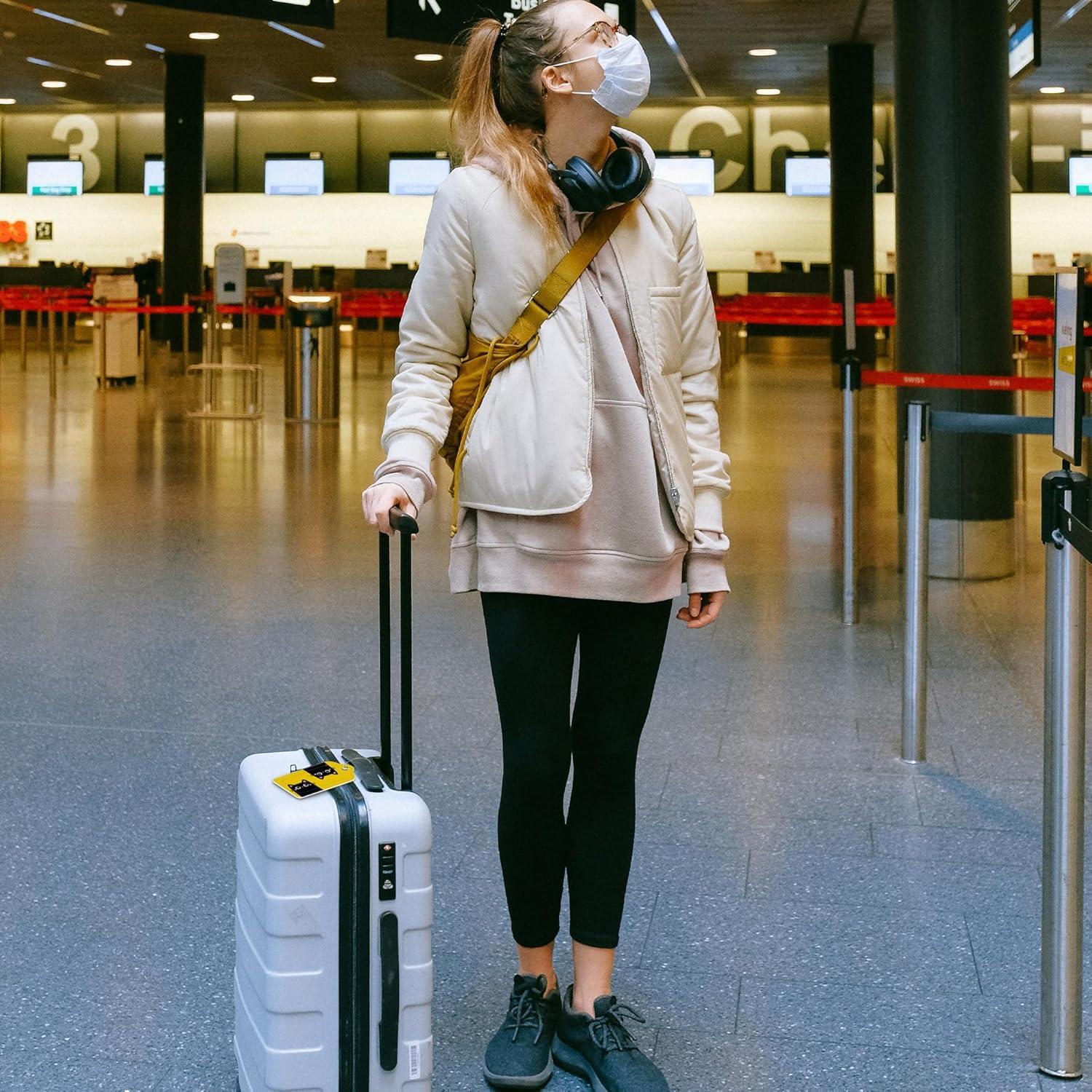 Juego de 2 Etiquetas de Equipaje MSEAANBK Gatito Negro