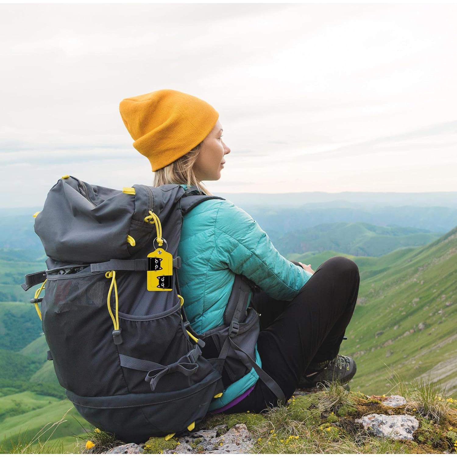 Juego de 2 Etiquetas de Equipaje MSEAANBK Gatito Negro