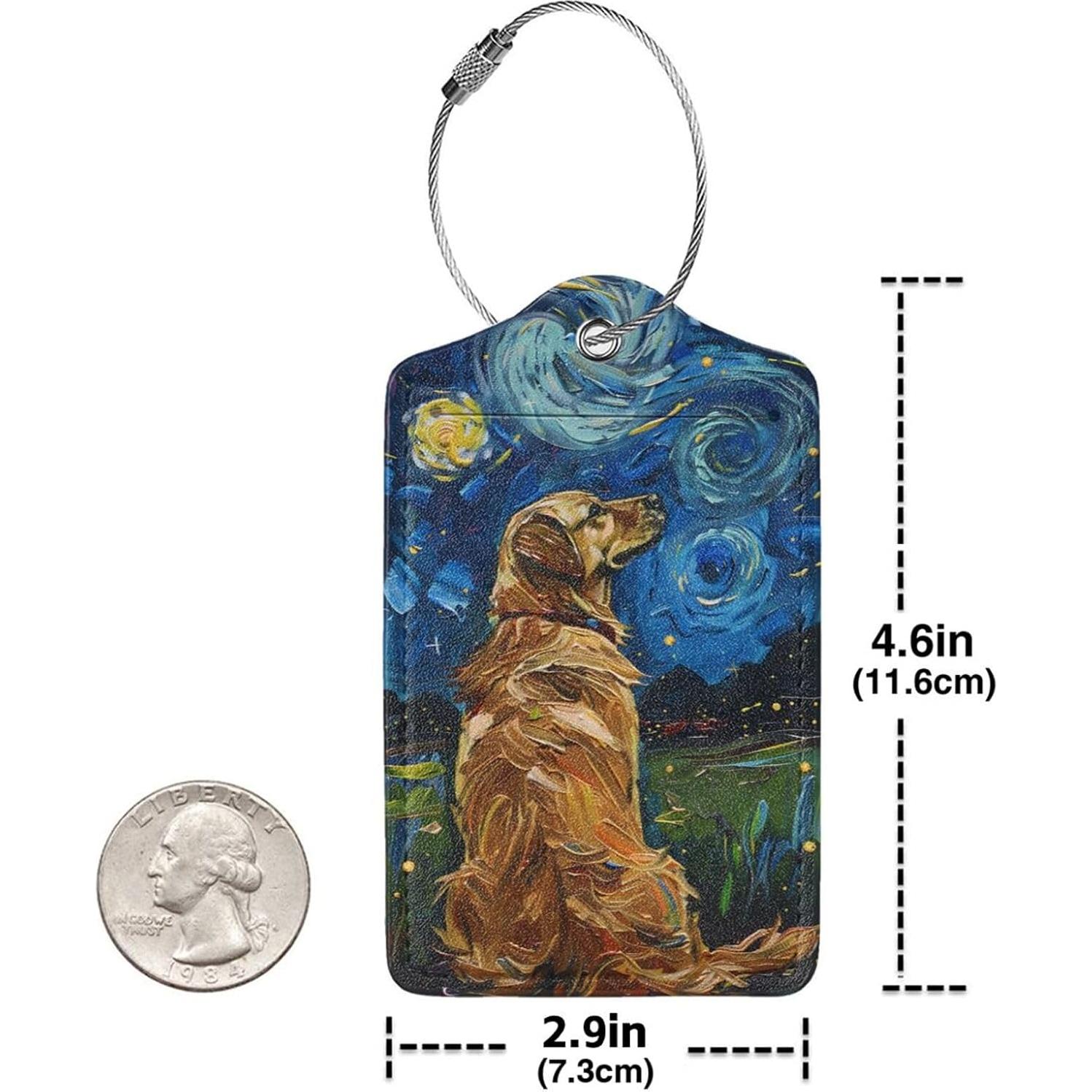 Etiquetas de Equipaje DONGPANCHN 2 Pcs Patrón Perro Colorido