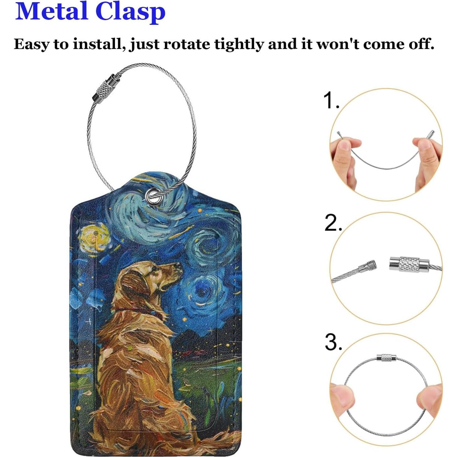 Etiquetas de Equipaje DONGPANCHN 2 Pcs Patrón Perro Colorido