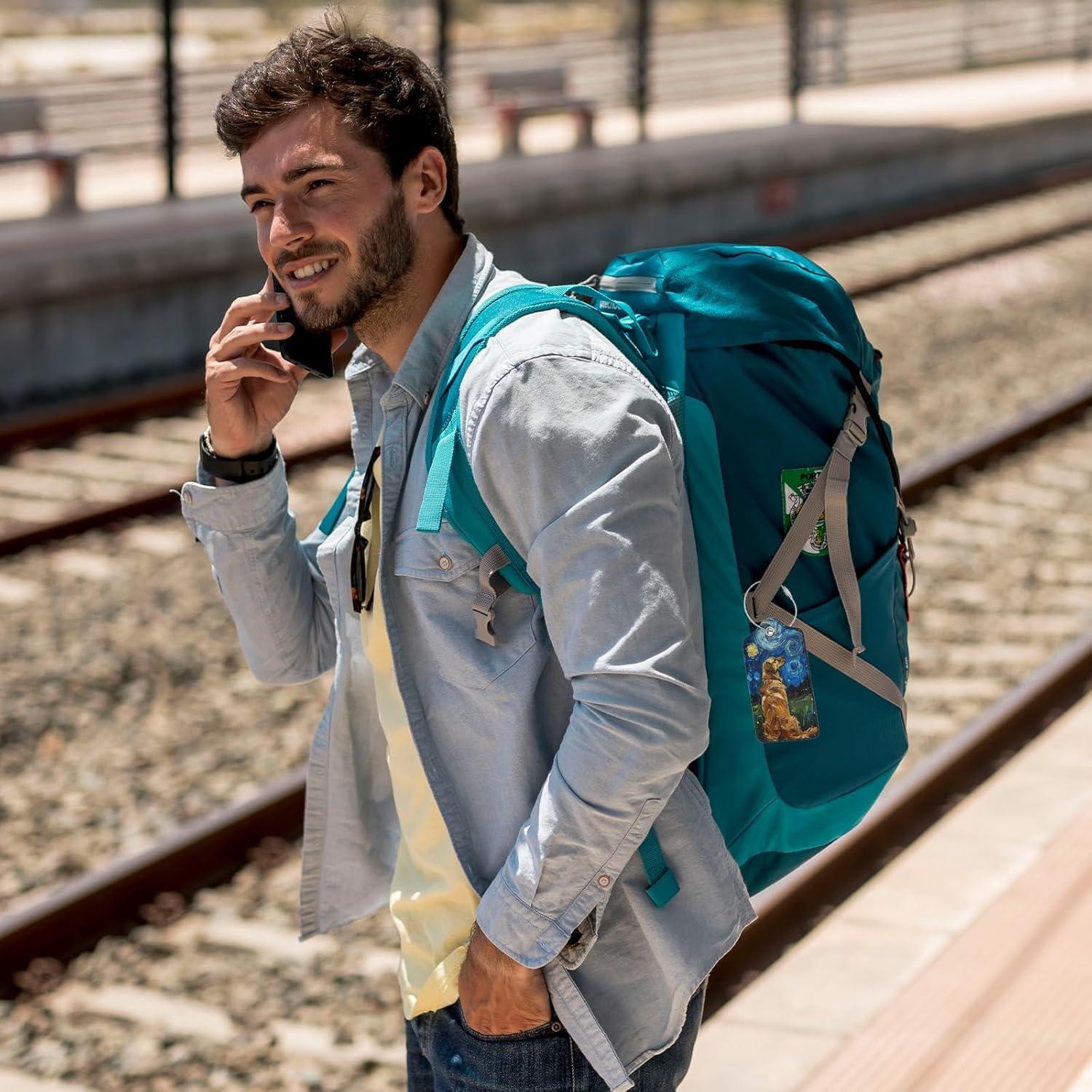 Etiquetas de Equipaje DONGPANCHN 2 Pcs Patrón Perro Colorido