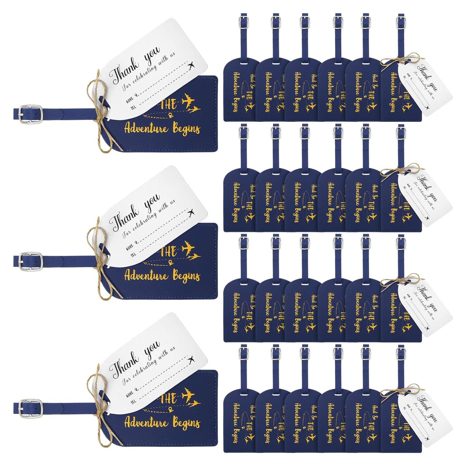 Etiquetas de Equipaje Sweetude 48 Piezas Cuero Azul