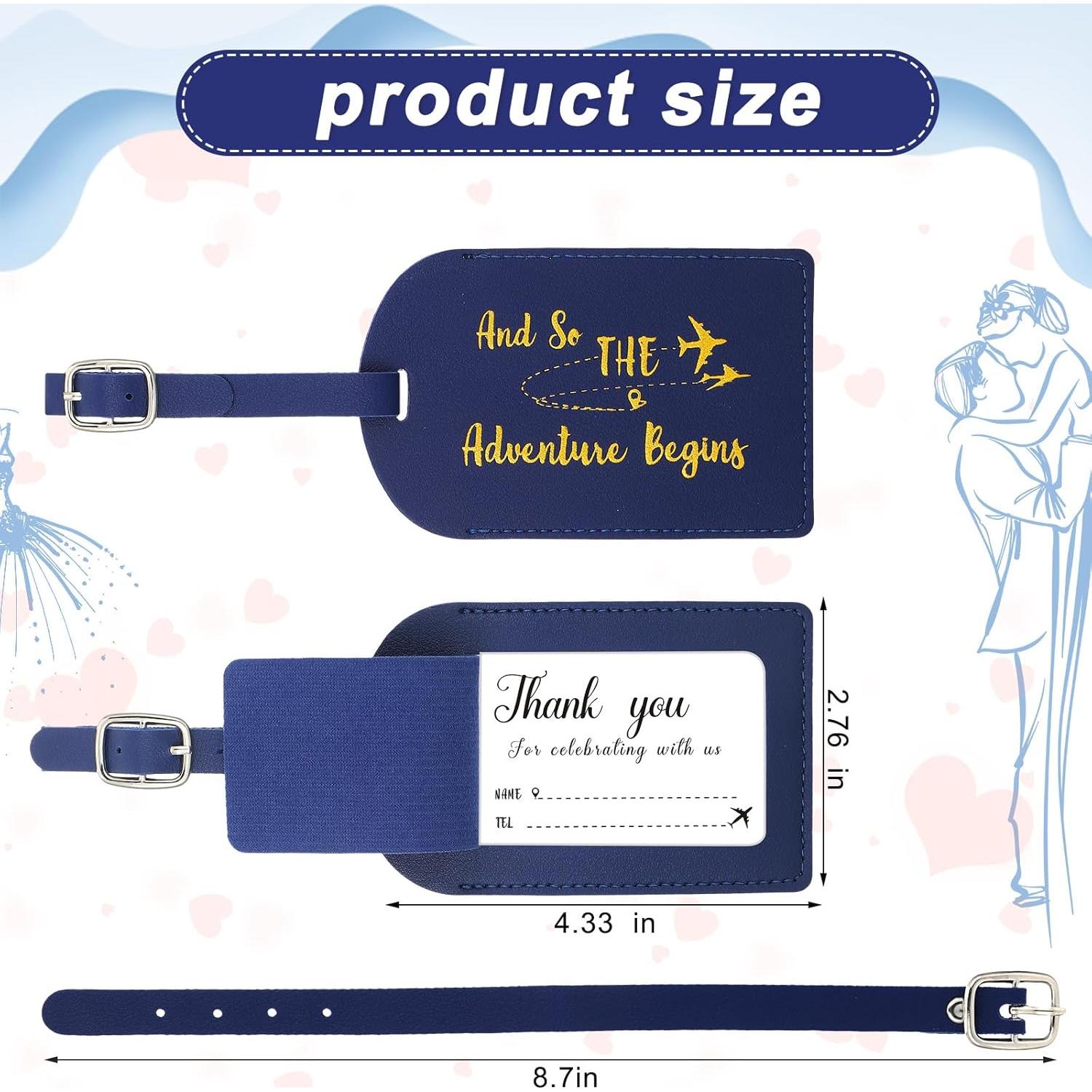 Etiquetas de Equipaje Sweetude 48 Piezas Cuero Azul