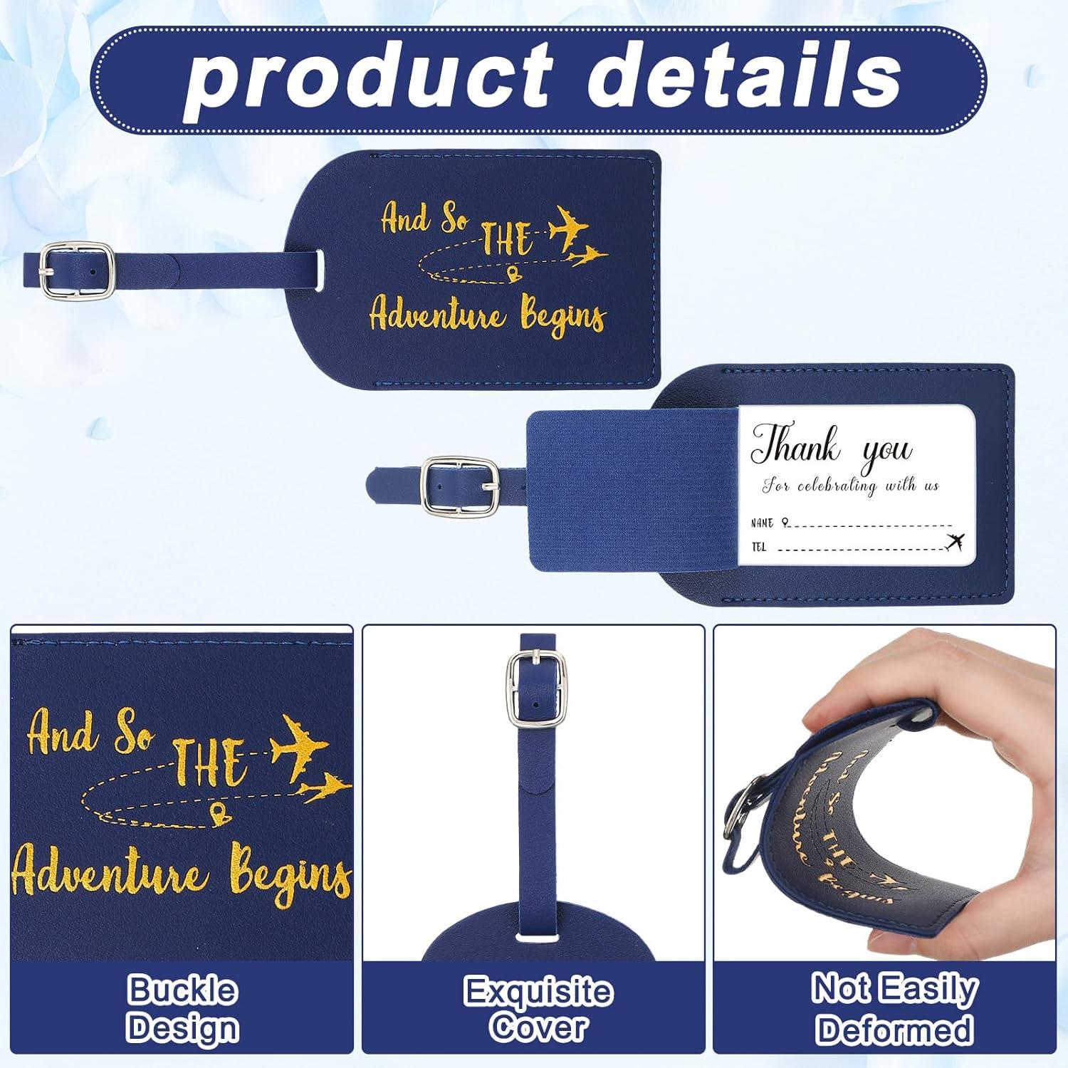 Etiquetas de Equipaje Sweetude 48 Piezas Cuero Azul