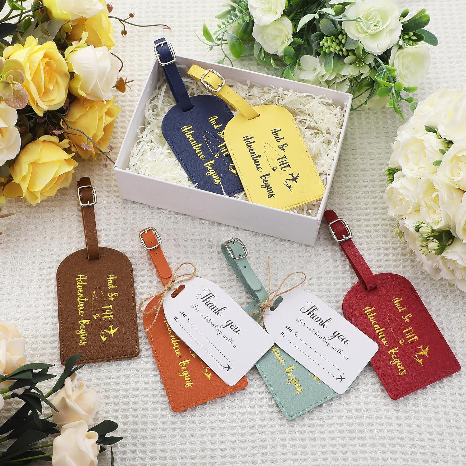 Etiquetas de Equipaje Sweetude 48 Piezas Cuero Azul