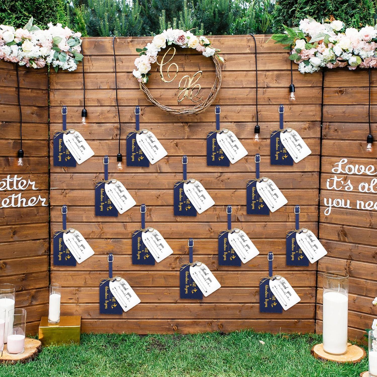 Etiquetas de Equipaje Sweetude 48 Piezas Cuero Azul