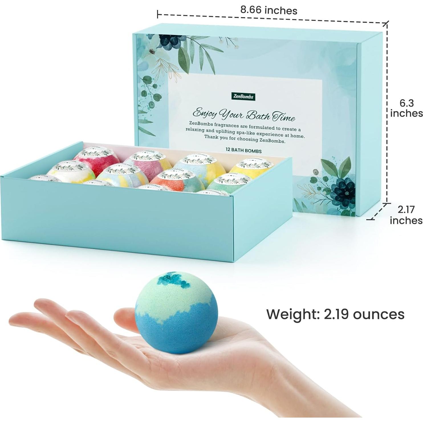 Set de 12 Bombas de Baño Naturales ZenBombs con Manteca de Karité