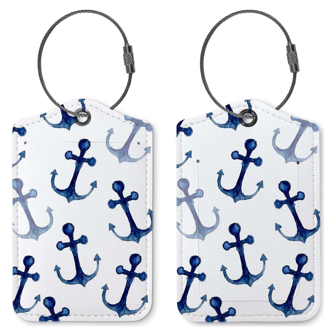 Etiquetas de Equipaje ZFQ Ancla Marina Azul Marino 2 Pzas