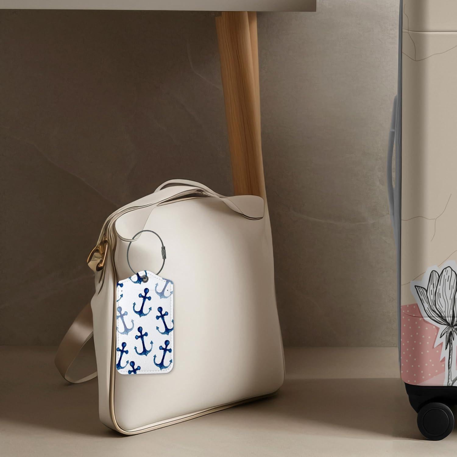 Etiquetas de Equipaje ZFQ Ancla Marina Azul Marino 2 Pzas