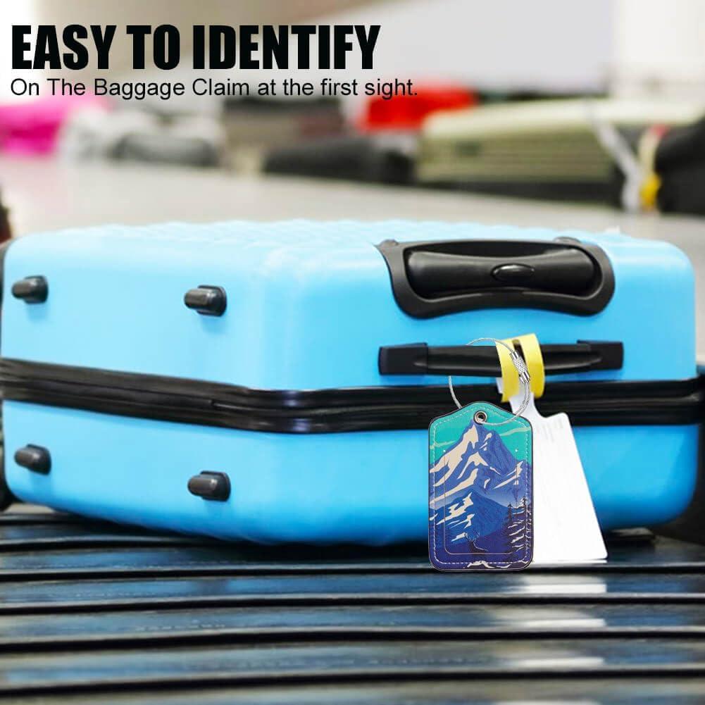 Etiquetas de Equipaje de Cuero PU XiOiOiX - Paquete de 4