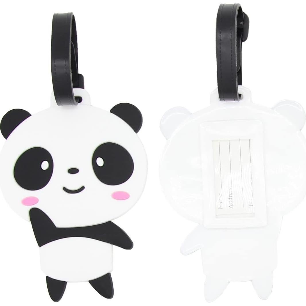 Etiquetas de Equipaje Givotin Panda 2-Pack Silicona 11x9cm