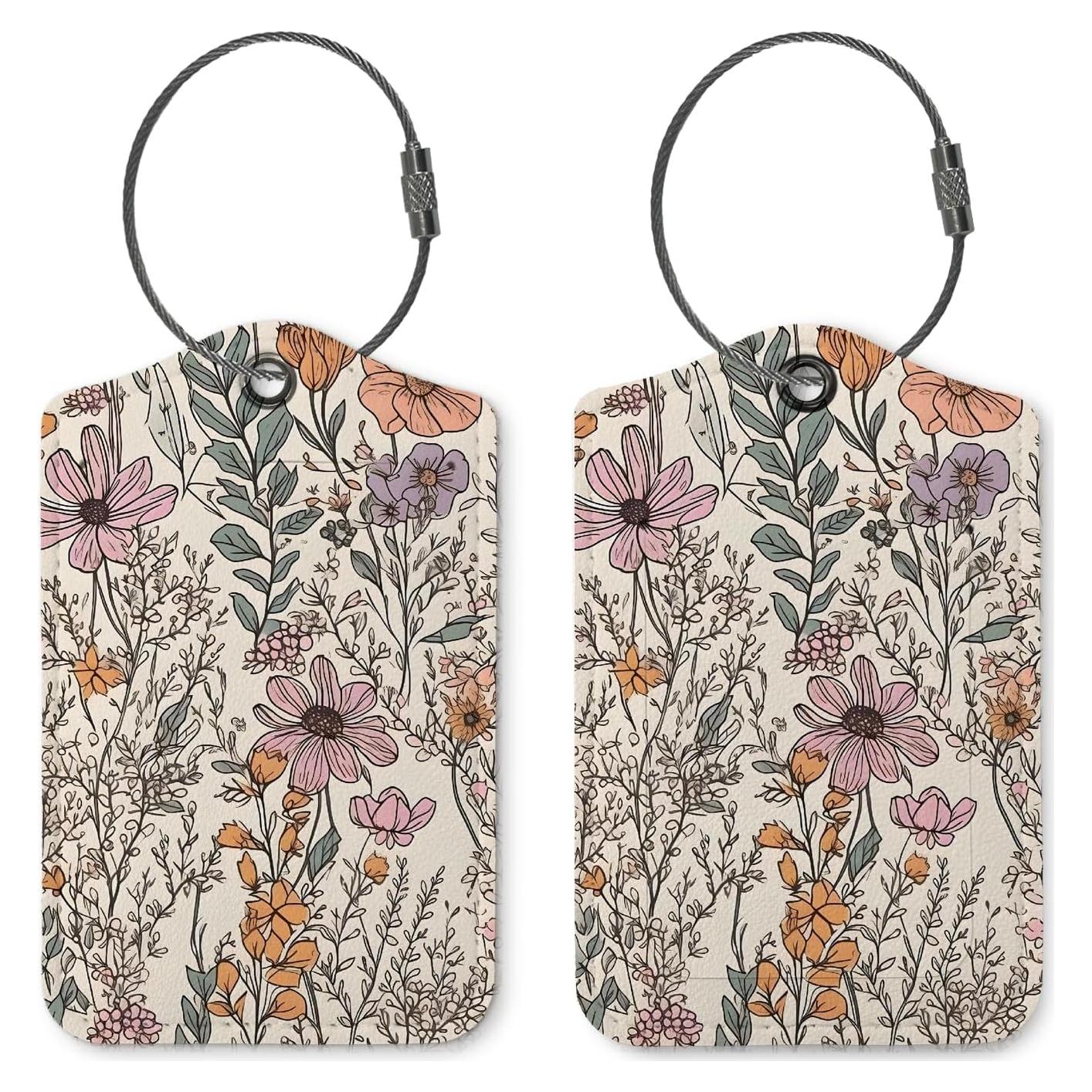 Etiquetas de Equipaje Retro ZFQ - Paquete de 2, PU, 15.29x9.7cm