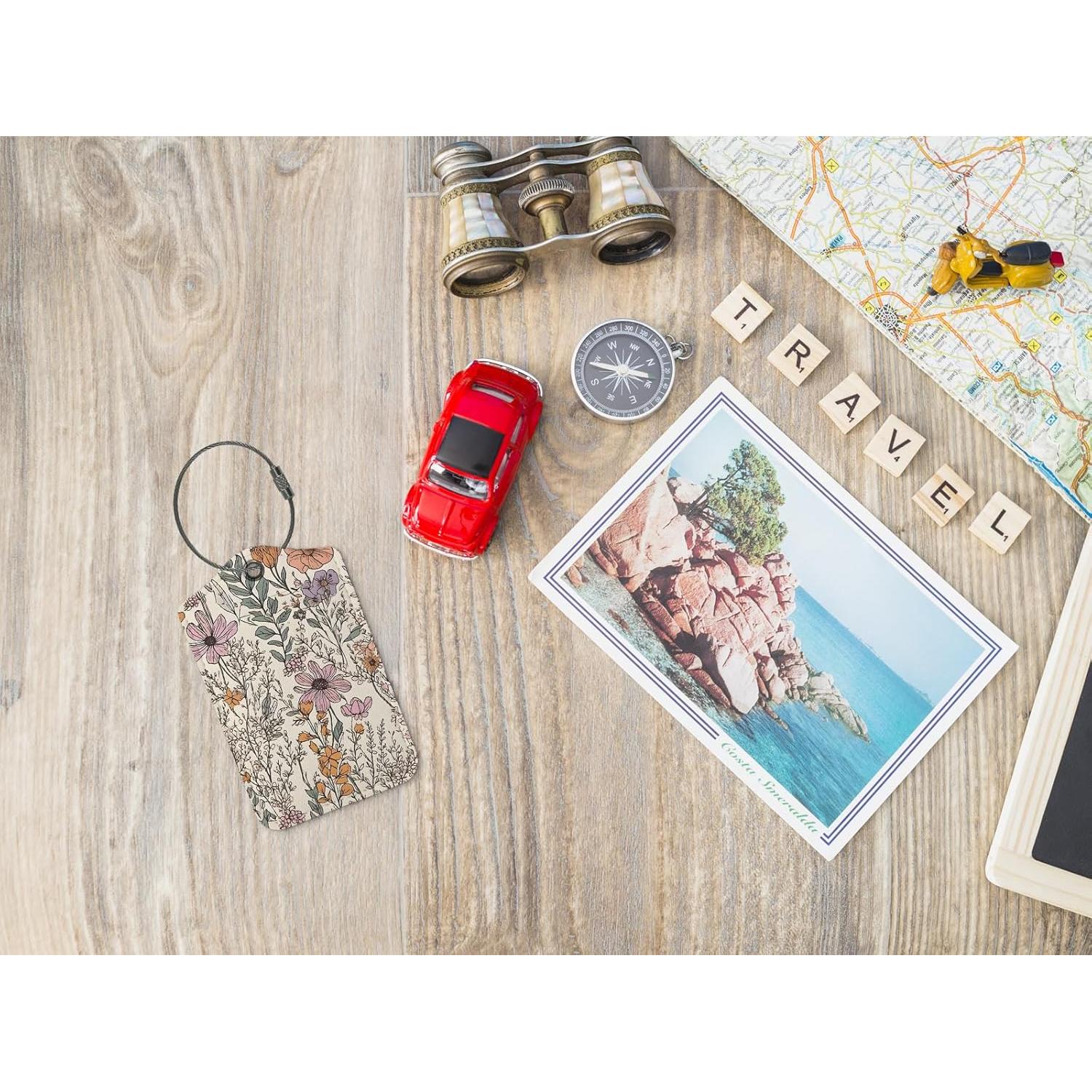 Etiquetas de Equipaje Retro ZFQ - Paquete de 2, PU, 15.29x9.7cm