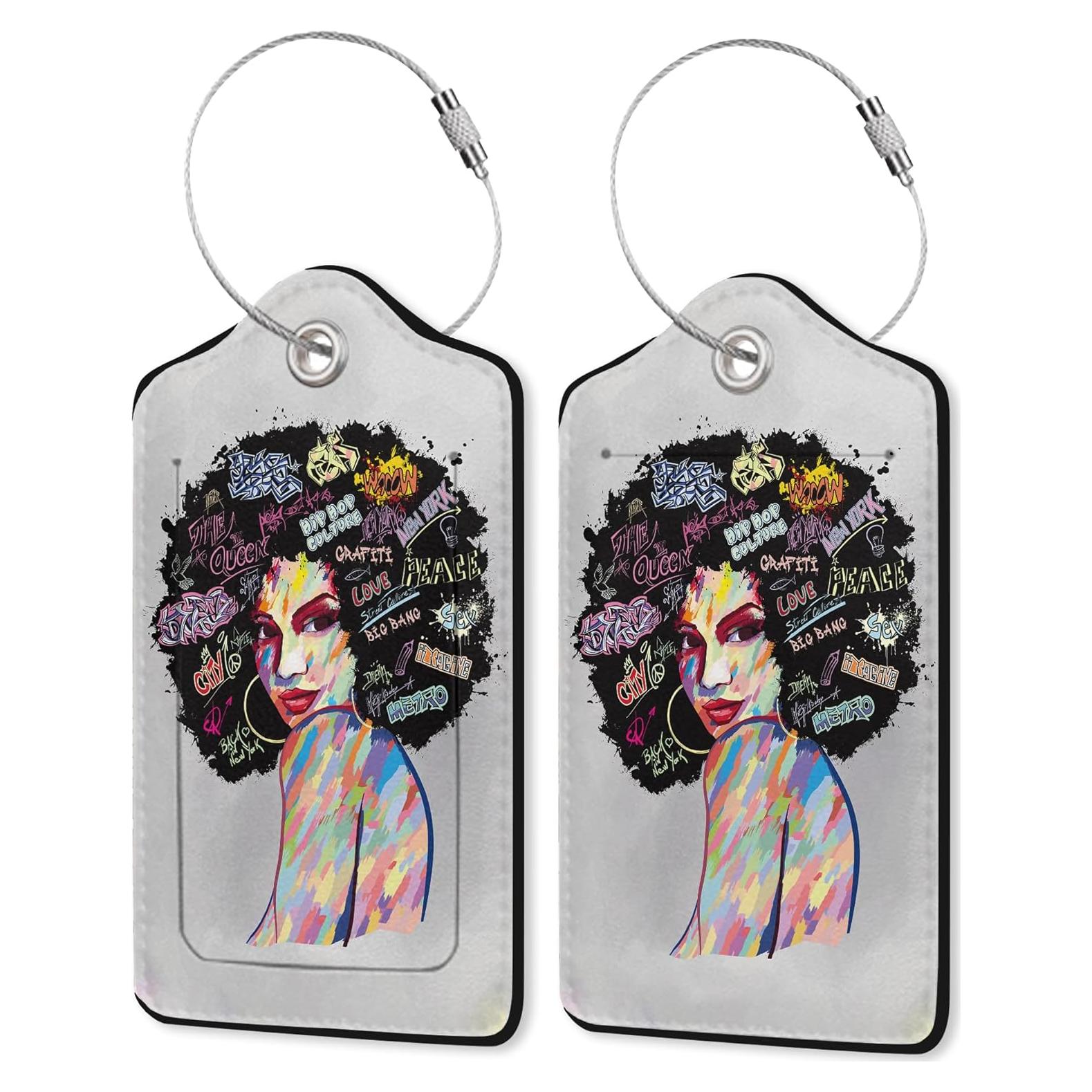 Etiqueta de Equipaje ZEWOCA Chica Negra con Cubierta de Privacidad