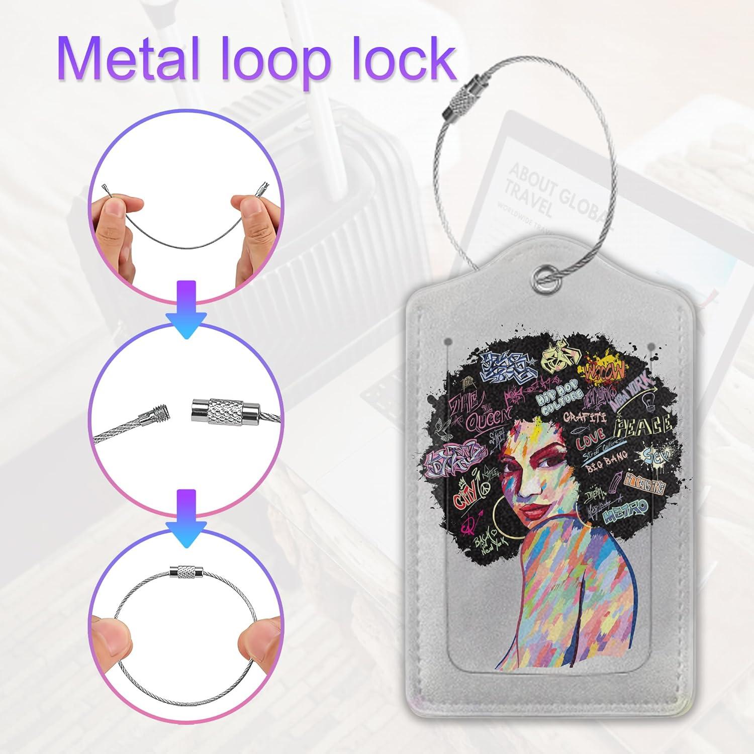 Etiqueta de Equipaje ZEWOCA Chica Negra con Cubierta de Privacidad