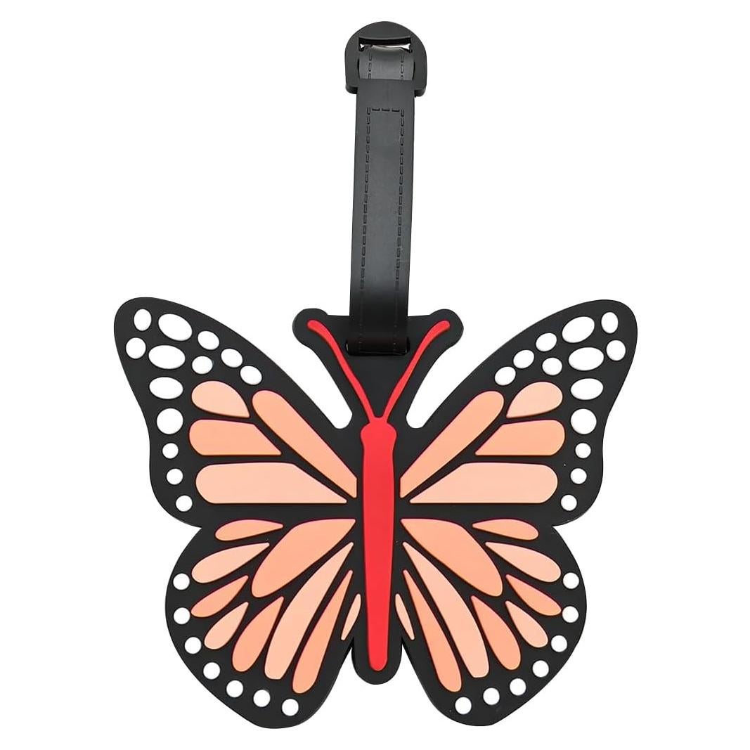 Etiquetas de Equipaje de Silicona QFSH Mariposa Naranja